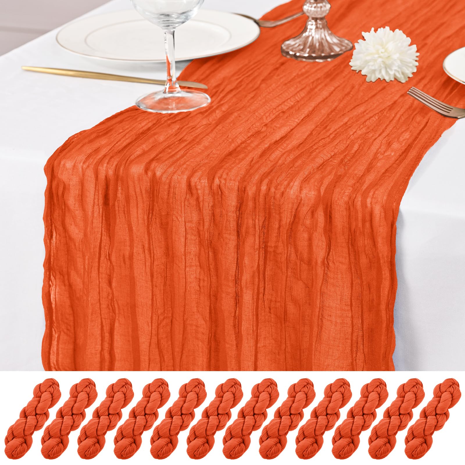 Rustic Gauze Cheesecloth Table Runner - Romantic Sheer Fabric