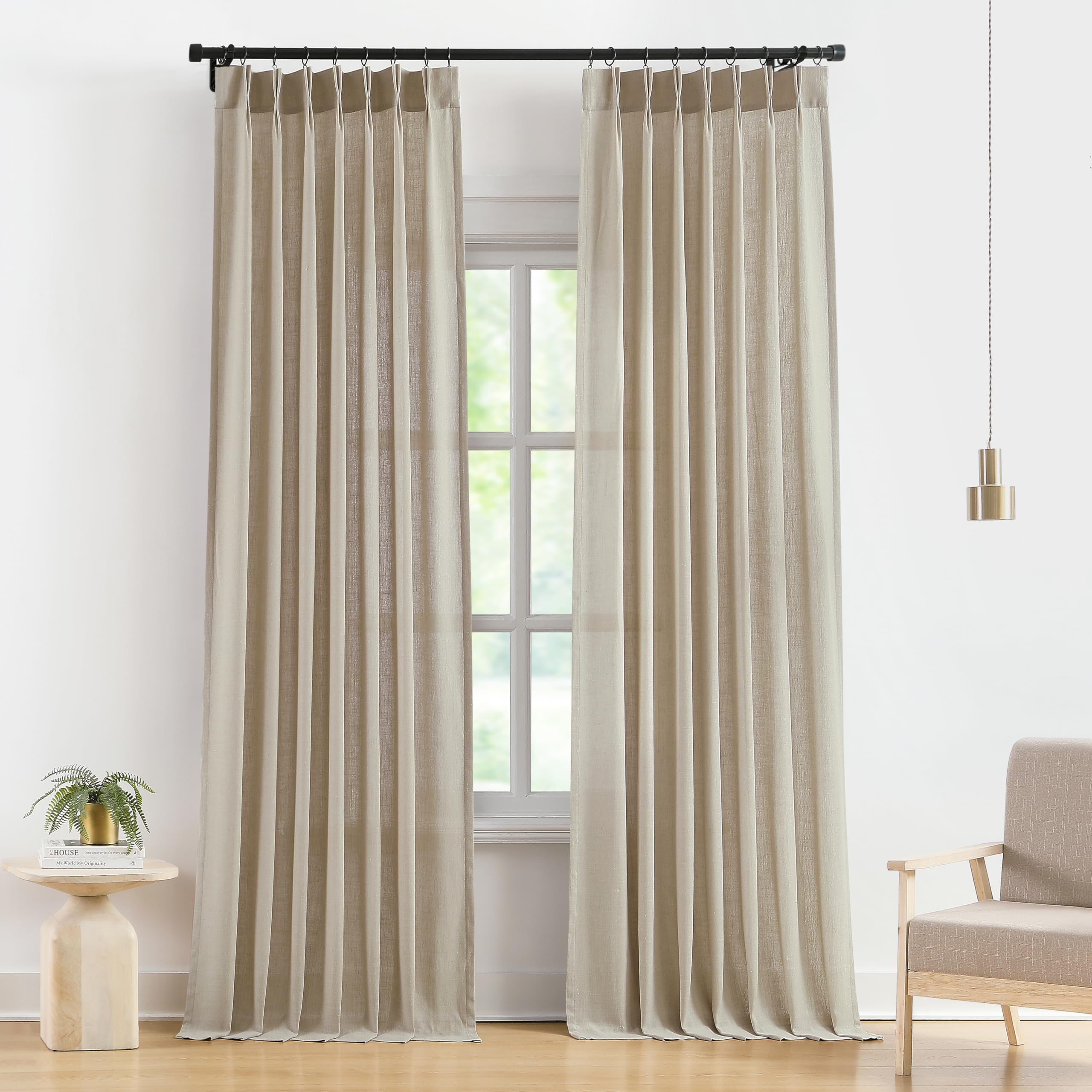 Vision Home Pinch Pleated Sheer Curtains