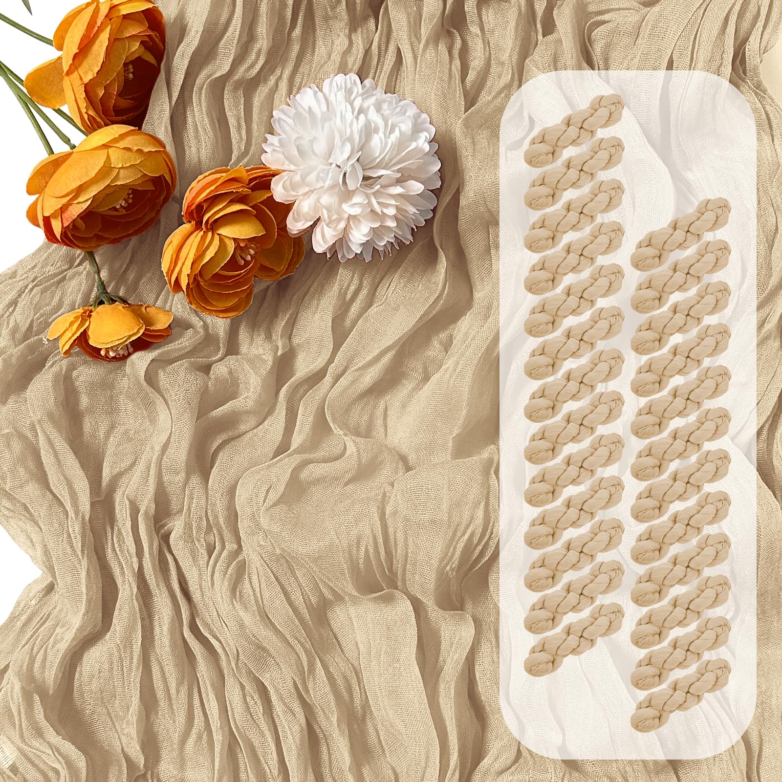 FANTEKE Cheesecloth Table Runner