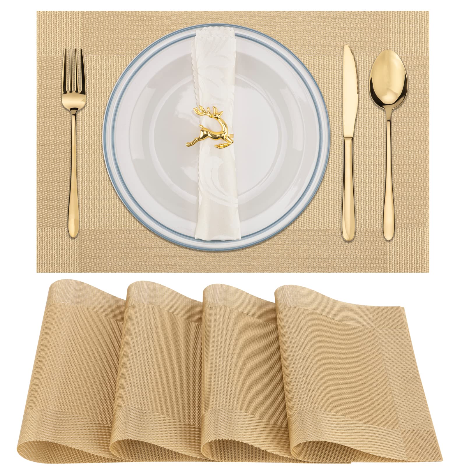 Winknowl Woven Vinyl Placemats Set of 8