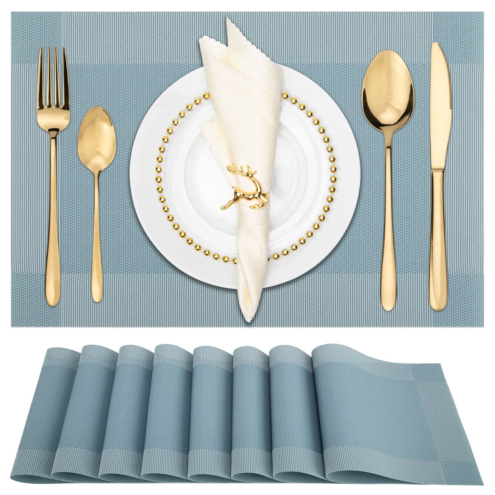 Winknowl Woven Vinyl Placemats Set of 8