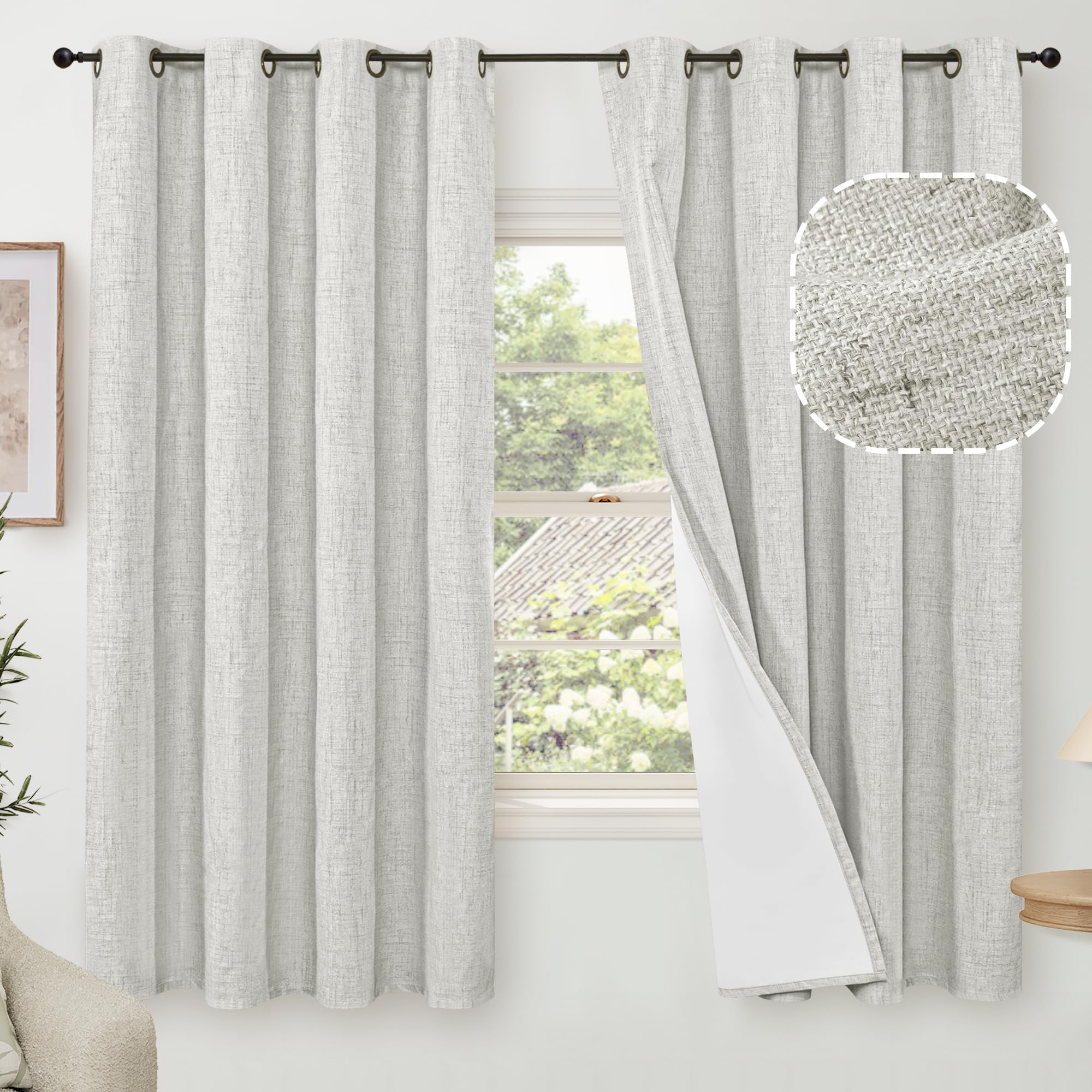 Lajode Textured Linen Blackout Curtains