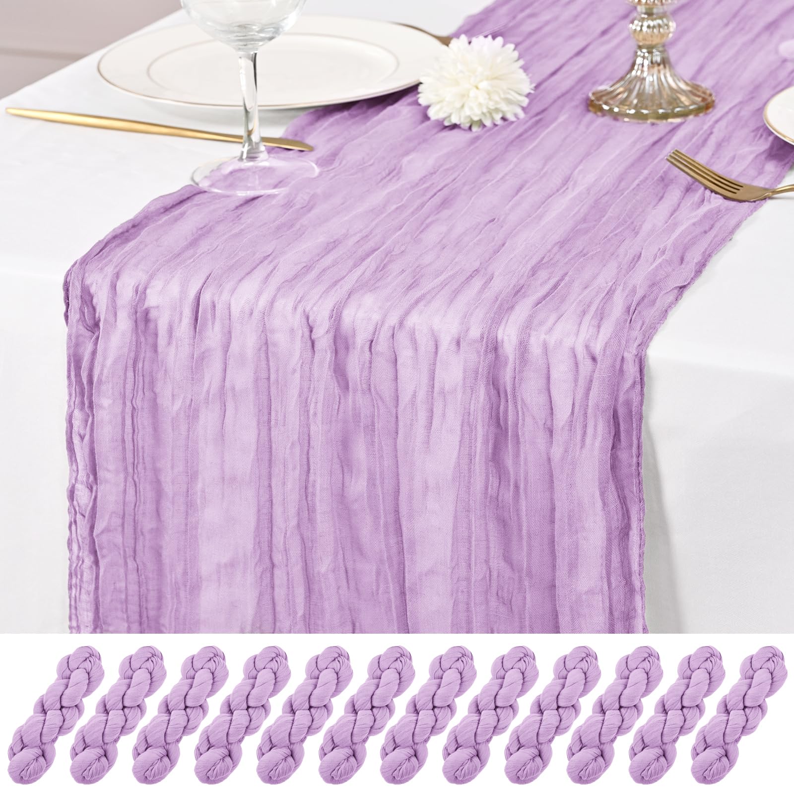 Rustic Gauze Cheesecloth Table Runner - Romantic Sheer Fabric