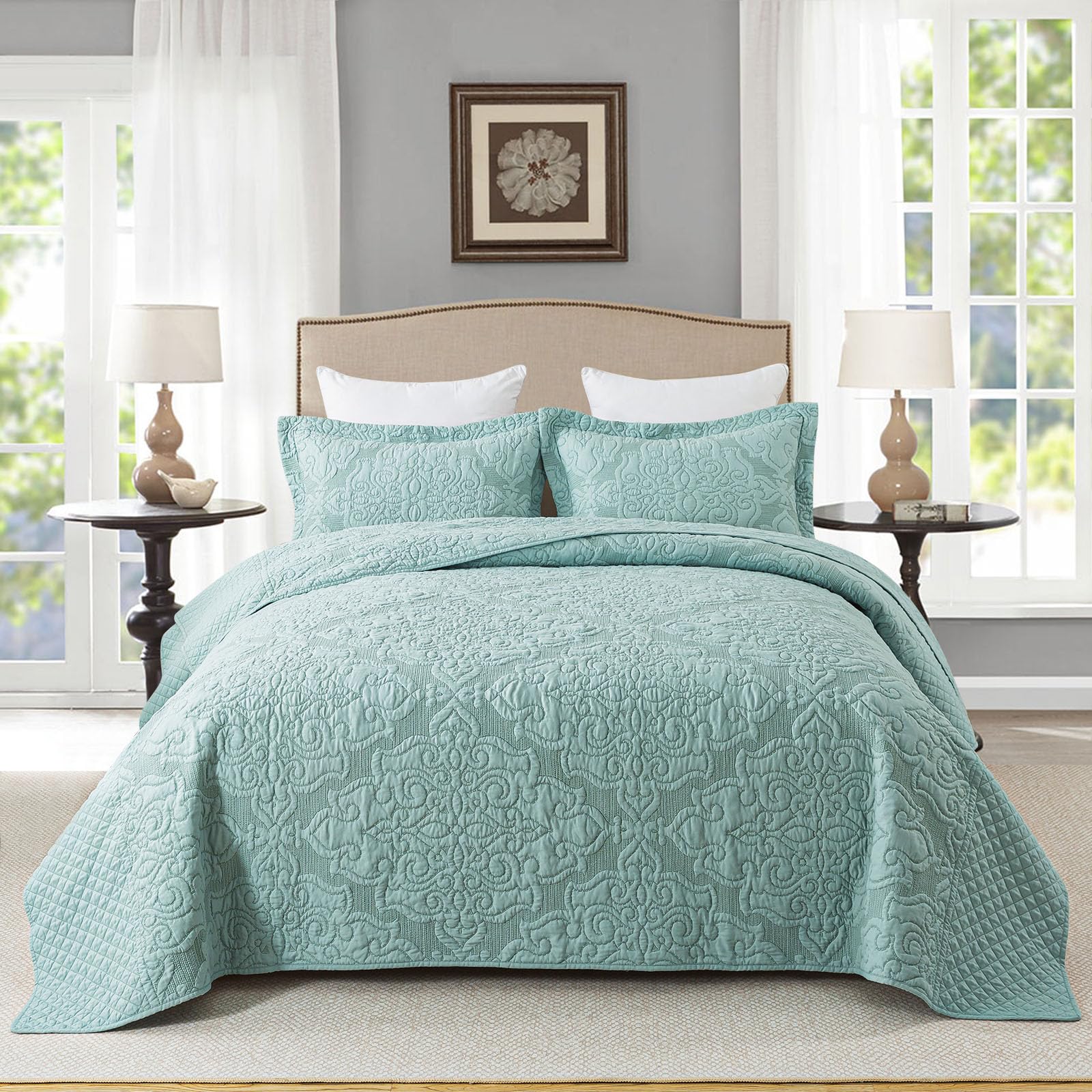 Travan Floral Quilt Set 3-Piece