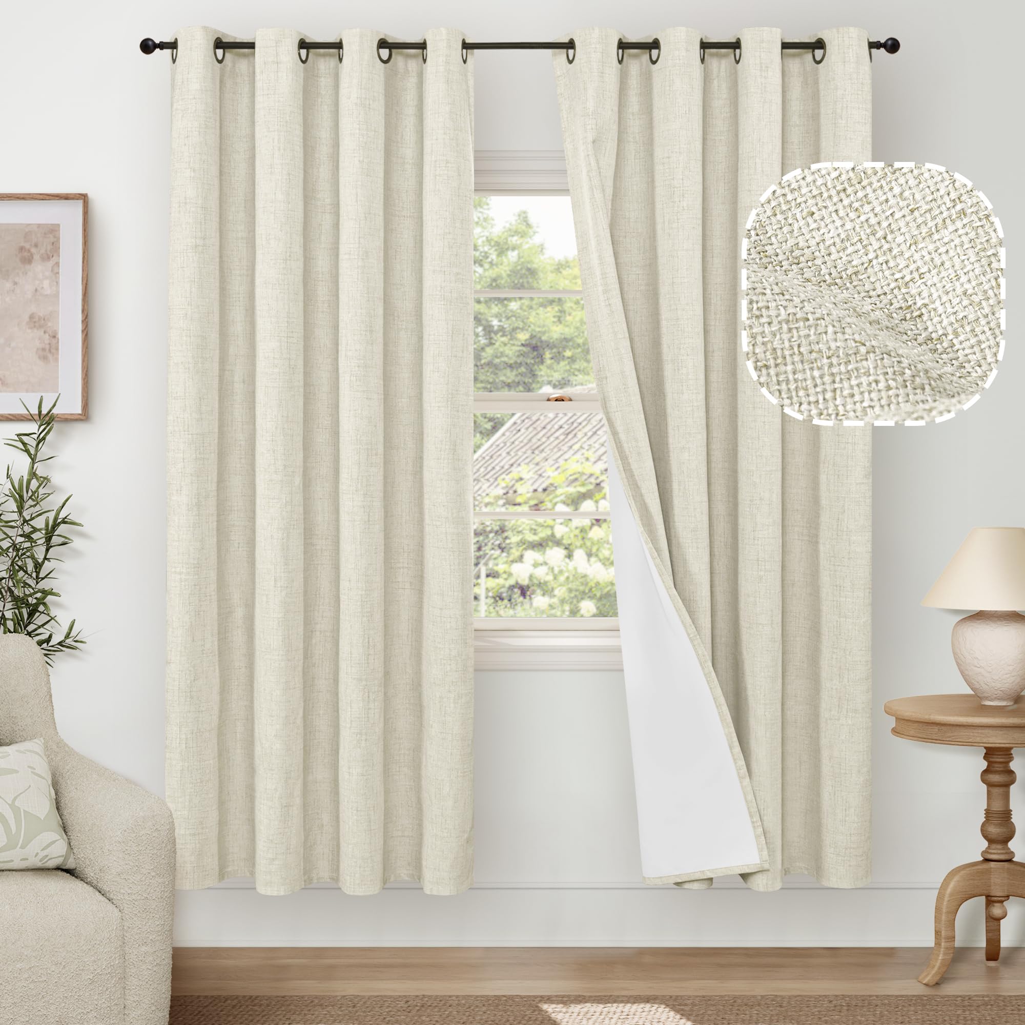 Lajode Textured Linen Blackout Curtains