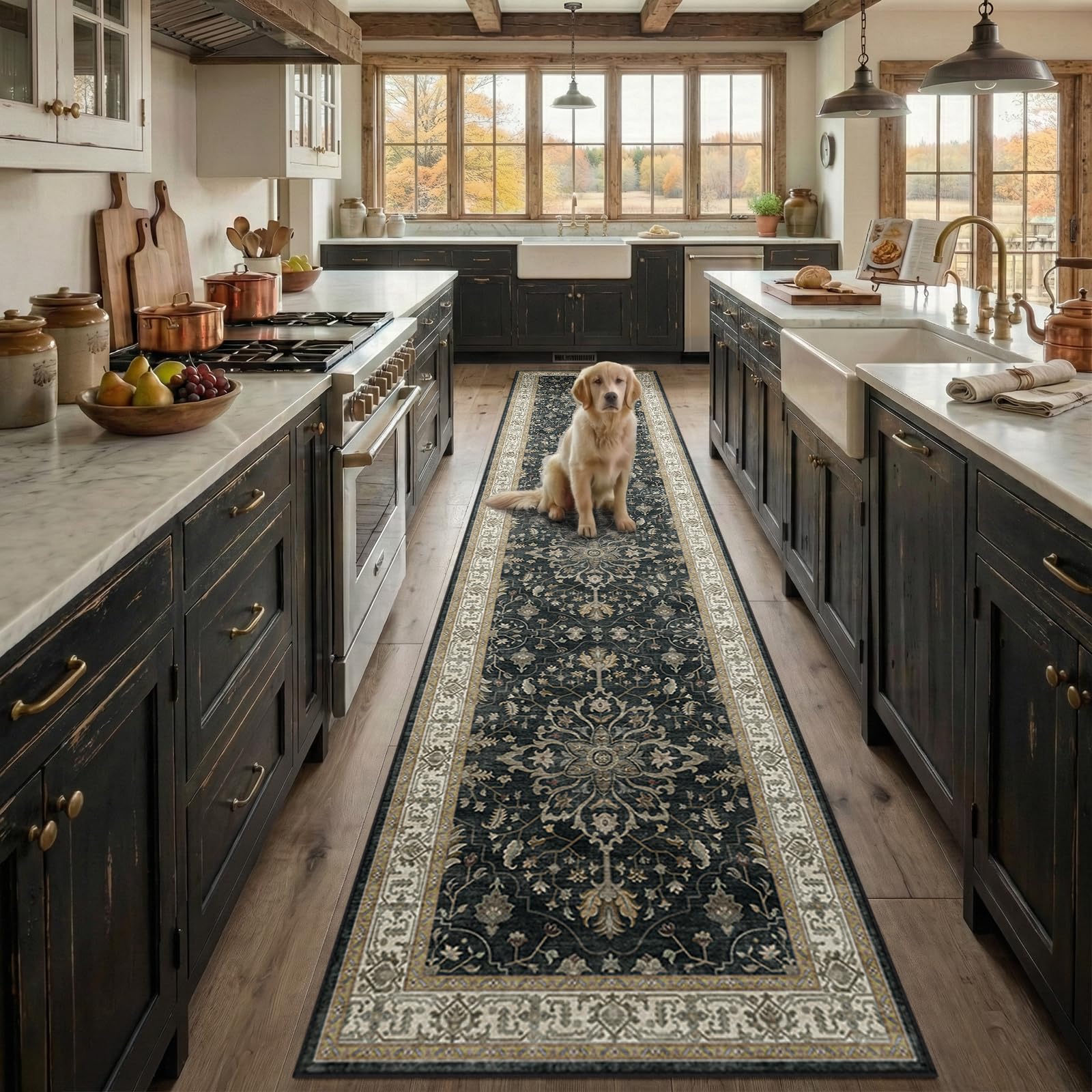 RELEANY Washable Floral Area Rug