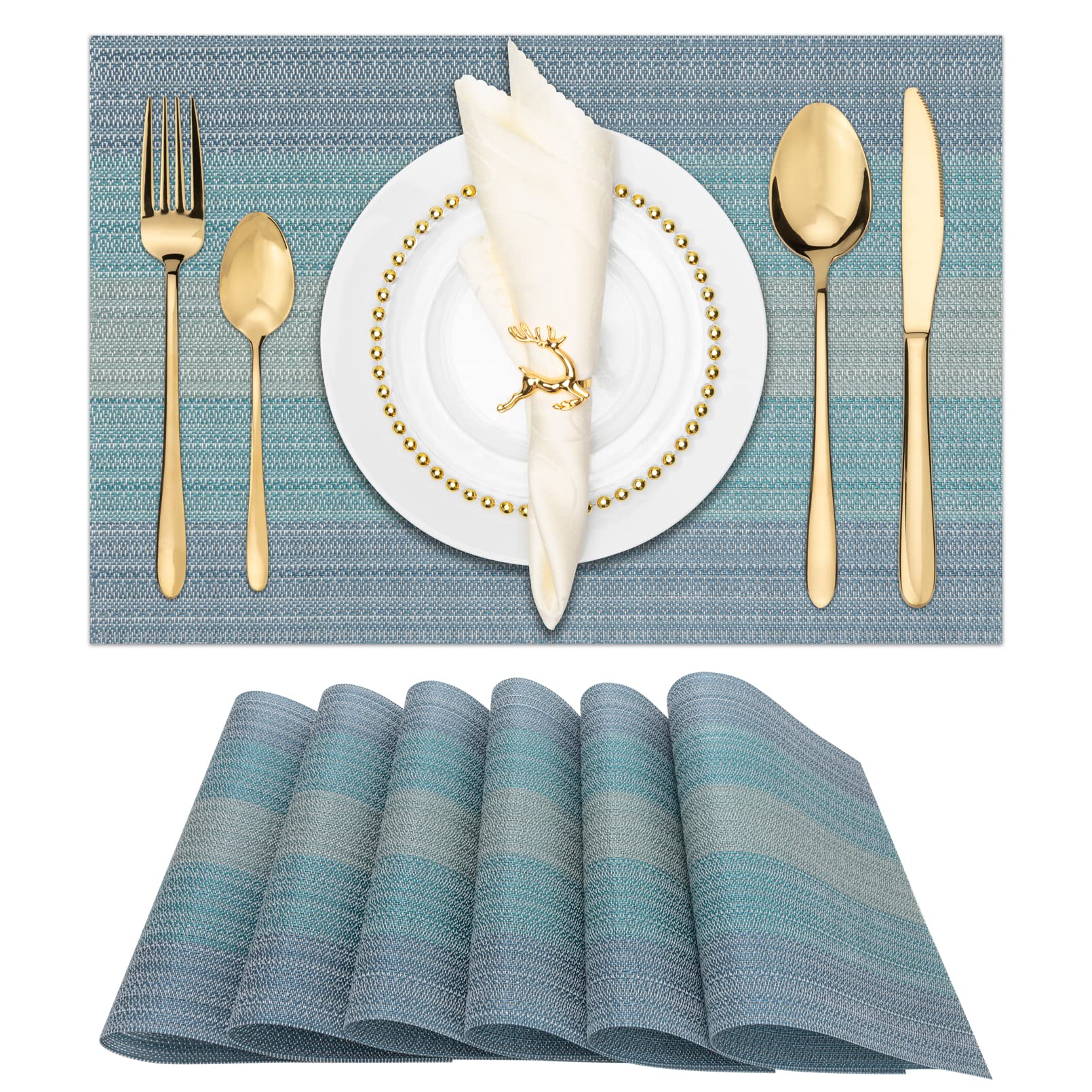 Winknowl Woven Vinyl Placemats Set of 8