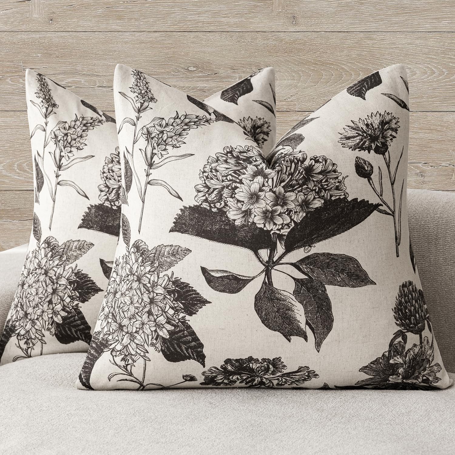 Foindtower Floral Throw Pillow Covers Set of 2