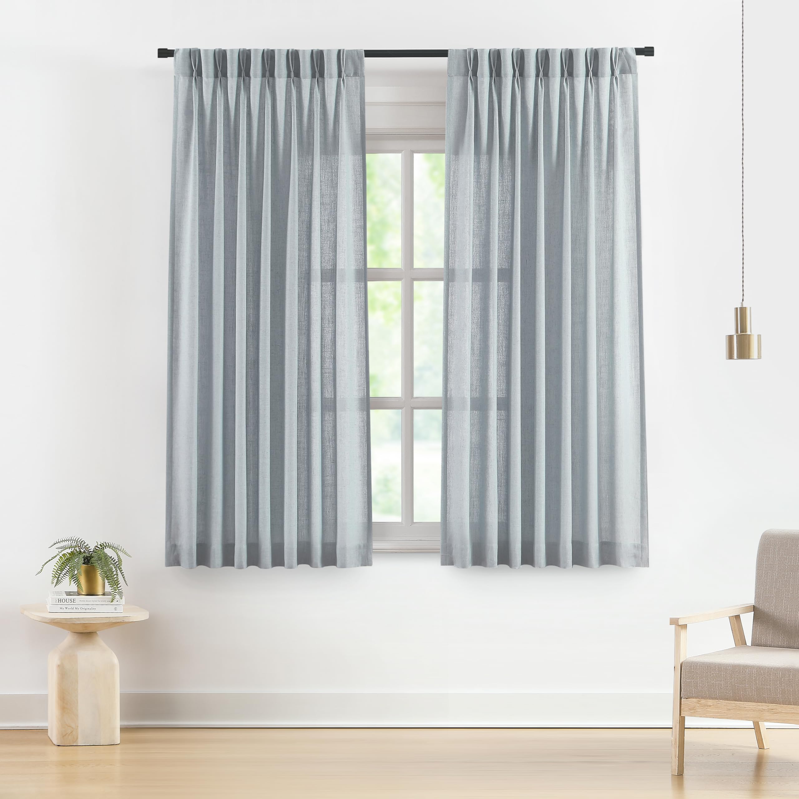 Vision Home Pinch Pleated Sheer Curtains