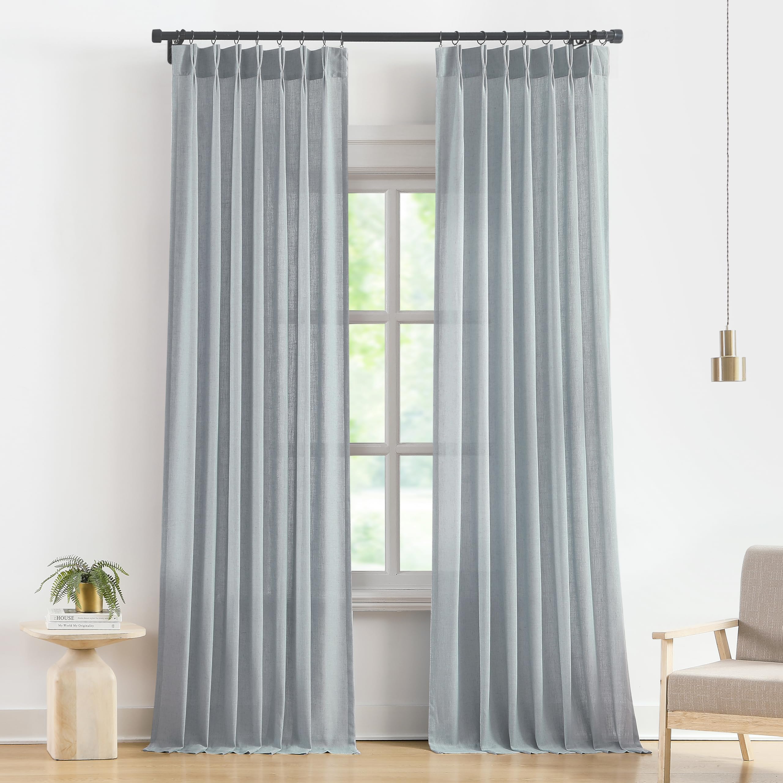 Vision Home Pinch Pleated Sheer Curtains