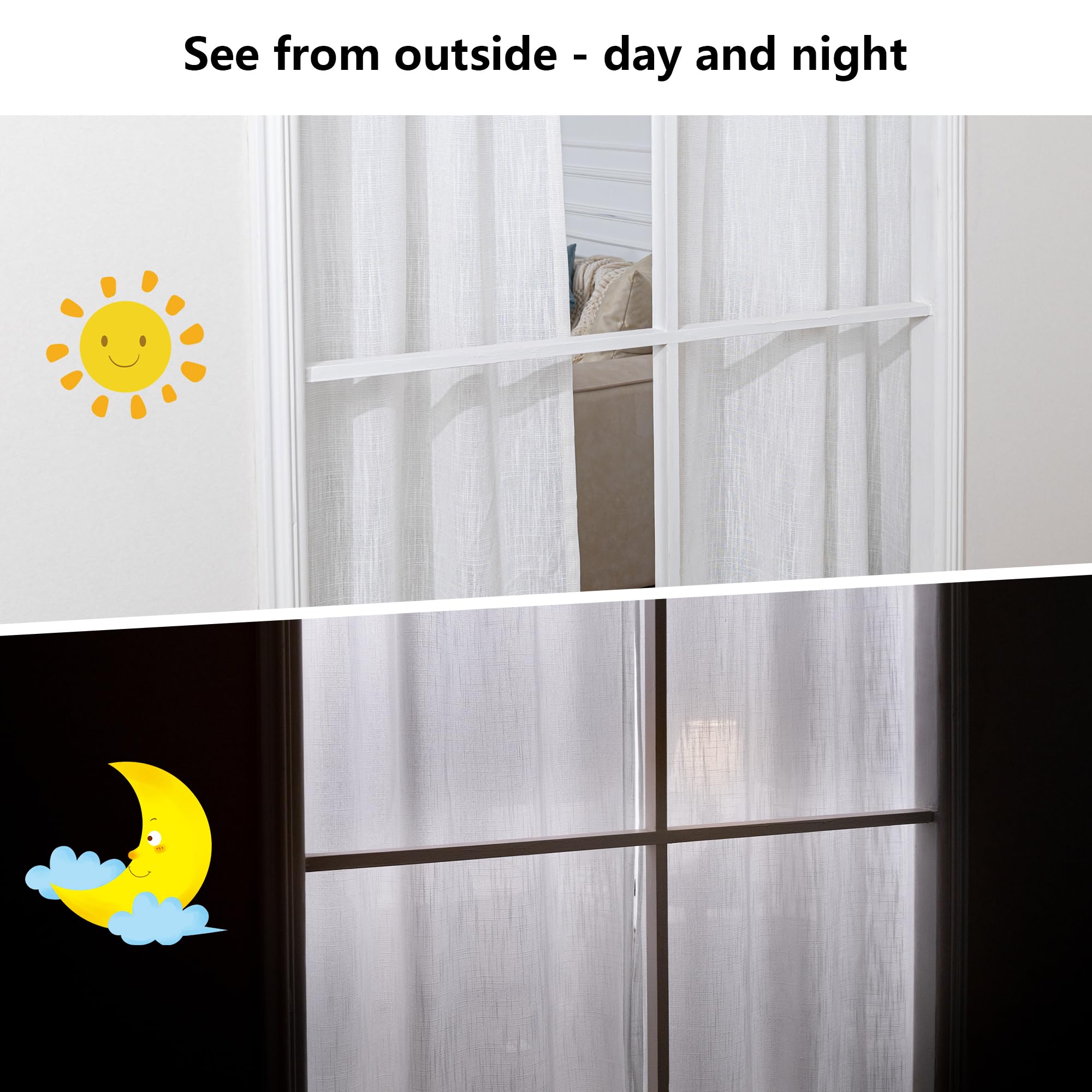 MYSKY HOME Semi Sheer Boho Curtains