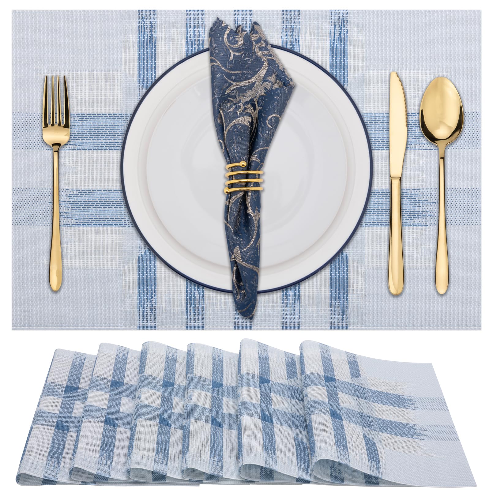 Winknowl Woven Vinyl Placemats Set of 8