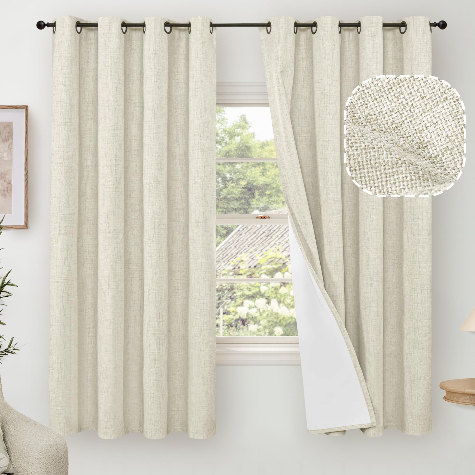 Lajode Textured Linen Blackout Curtains