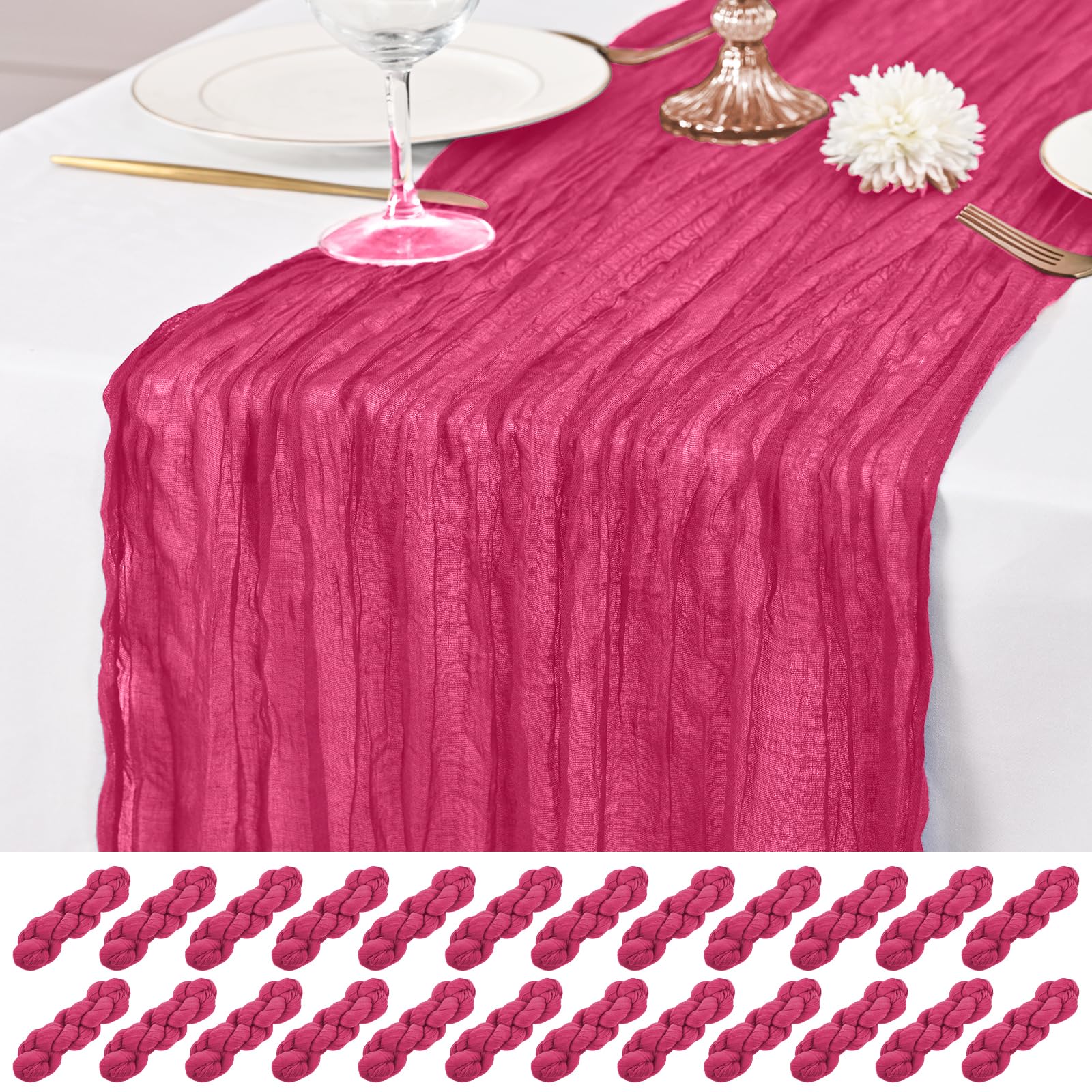 Rustic Gauze Cheesecloth Table Runner - Romantic Sheer Fabric