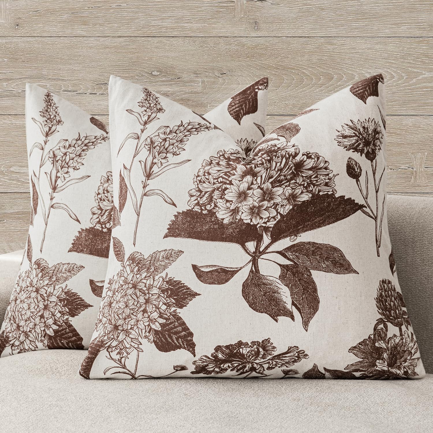 Foindtower Floral Throw Pillow Covers Set of 2