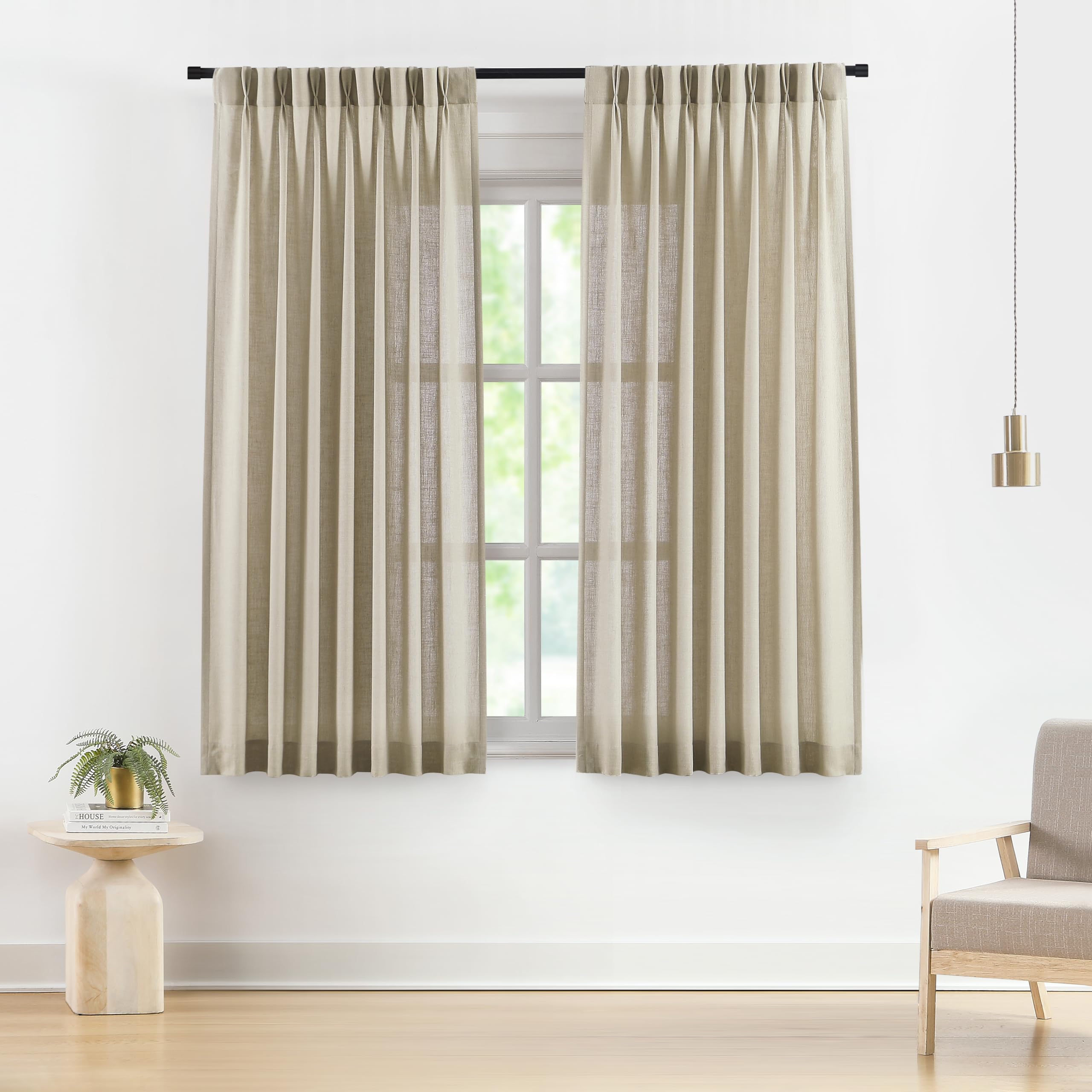 Vision Home Pinch Pleated Sheer Curtains