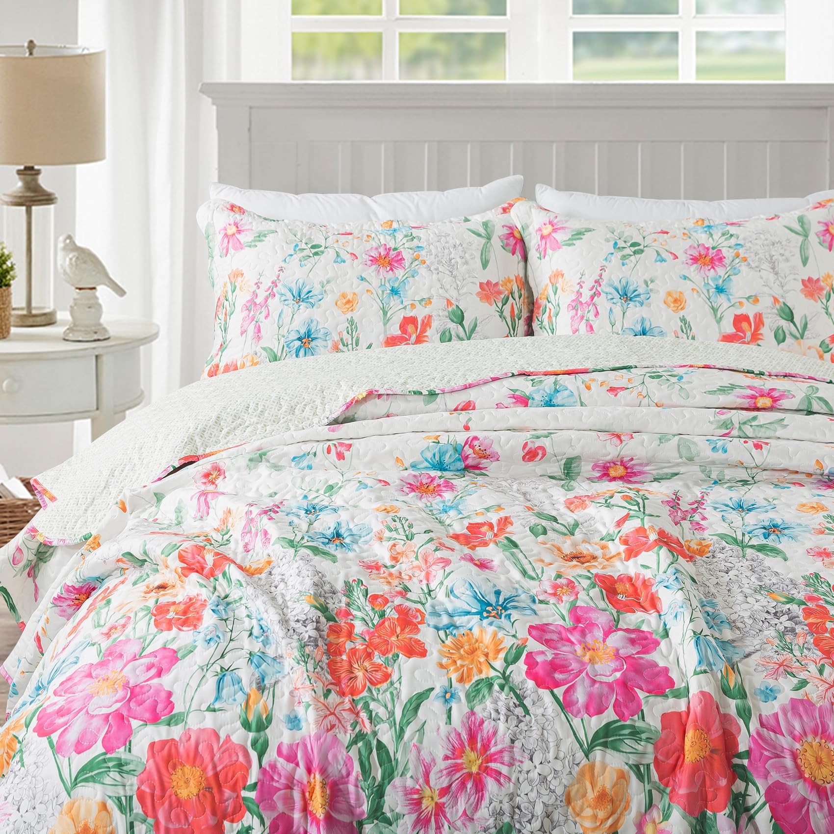 Travan Floral Quilt Set 3-Piece