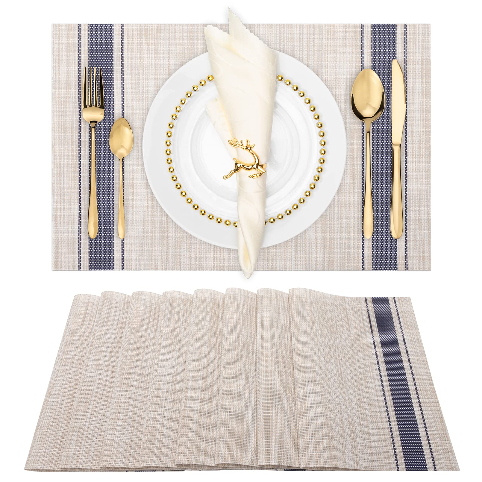 Winknowl Woven Vinyl Placemats Set of 8
