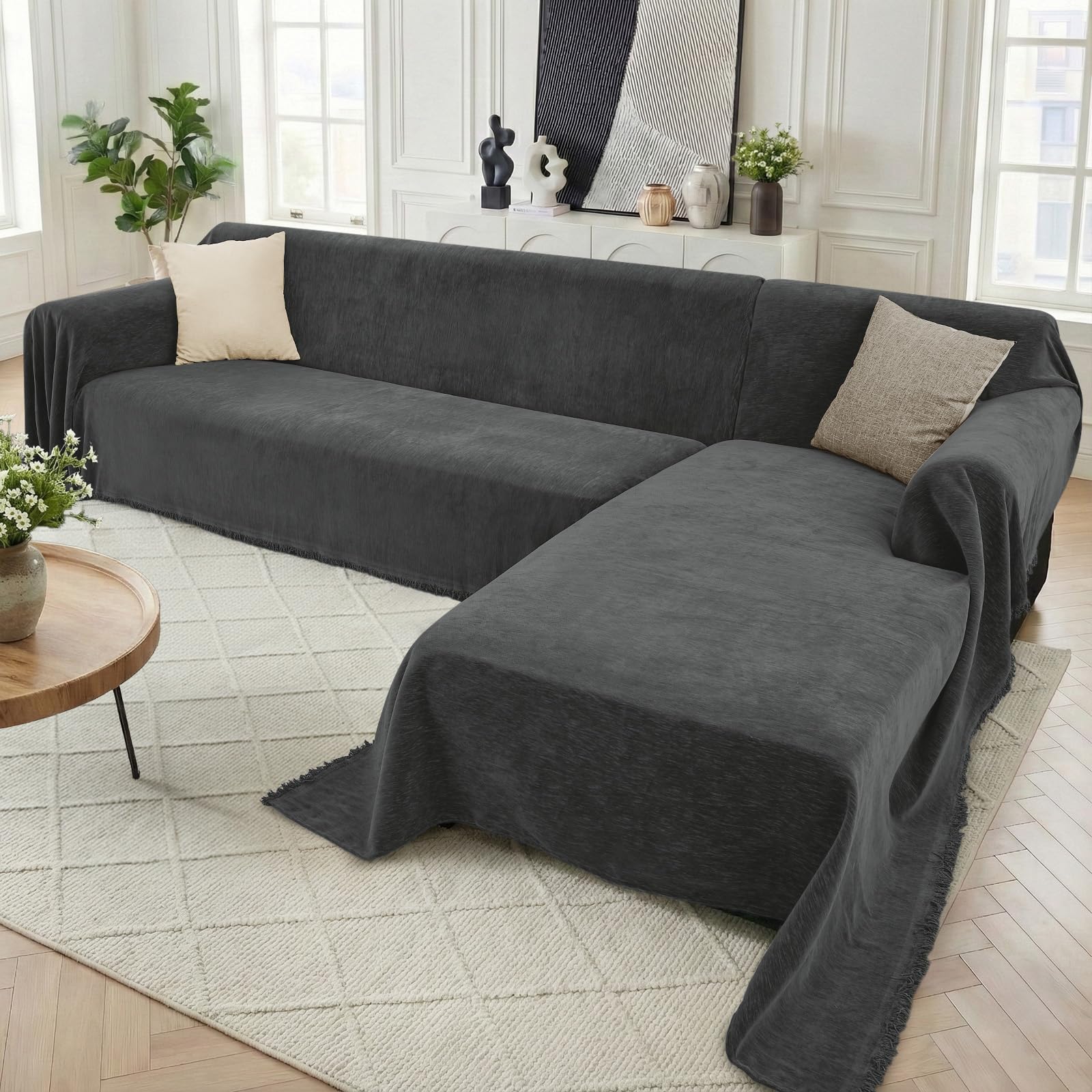 Houmiggle Sectional Couch Cover Set