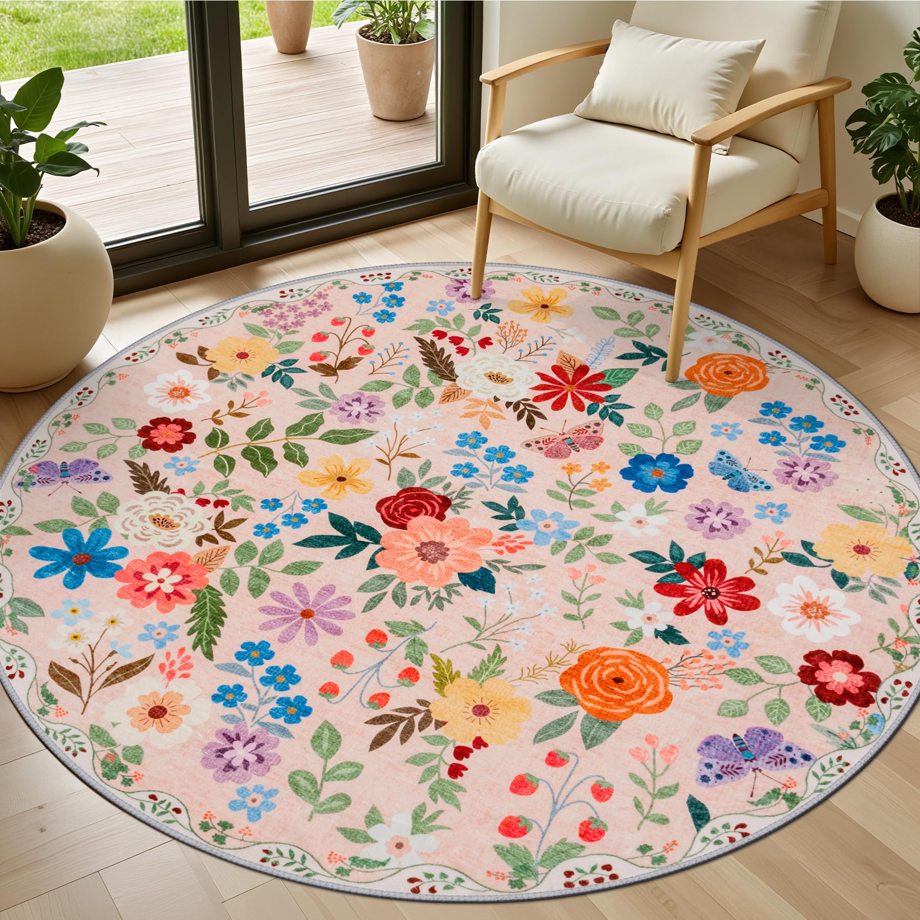 Vintage Boho Washable Area Rug