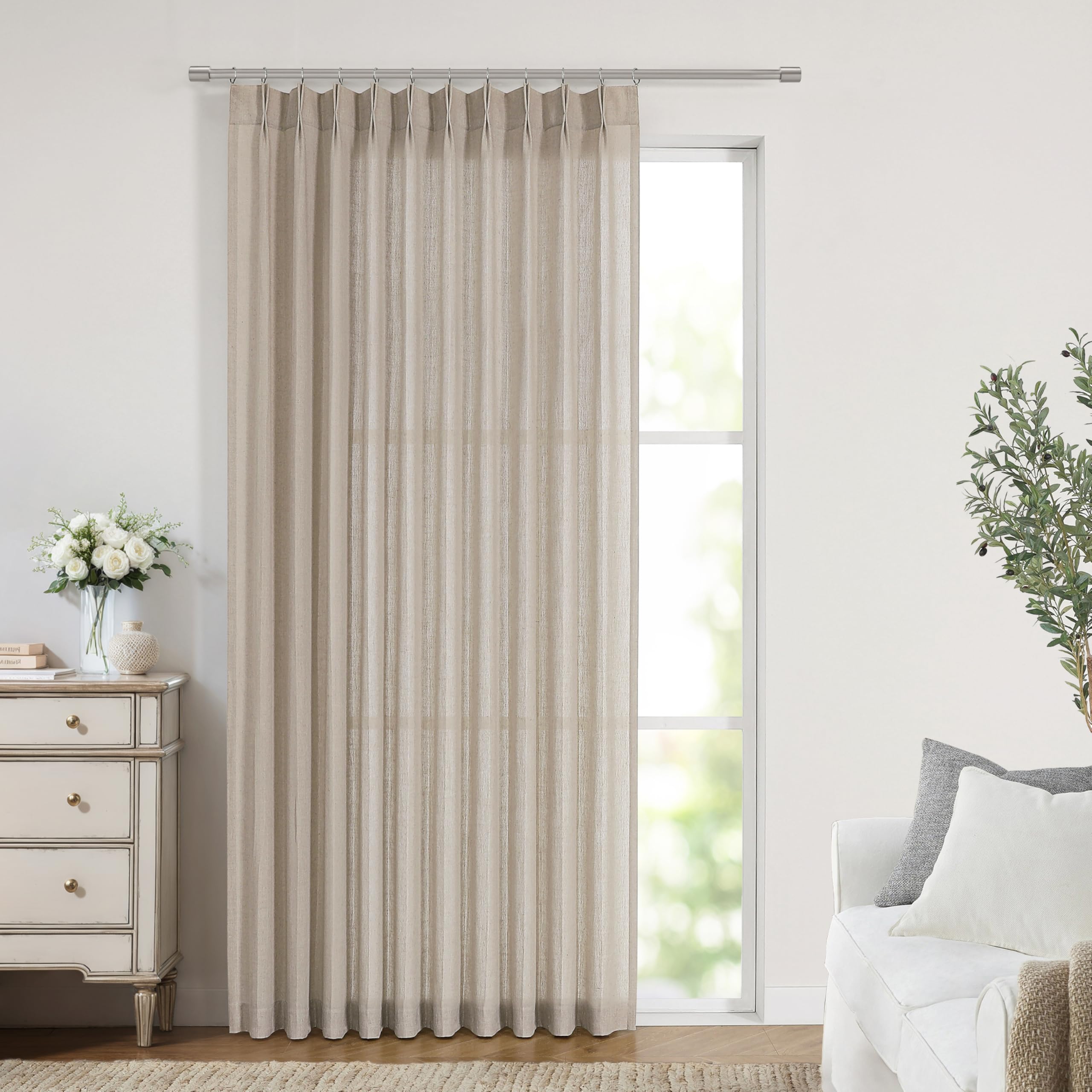 Vision Home Pinch Pleated Sheer Curtains