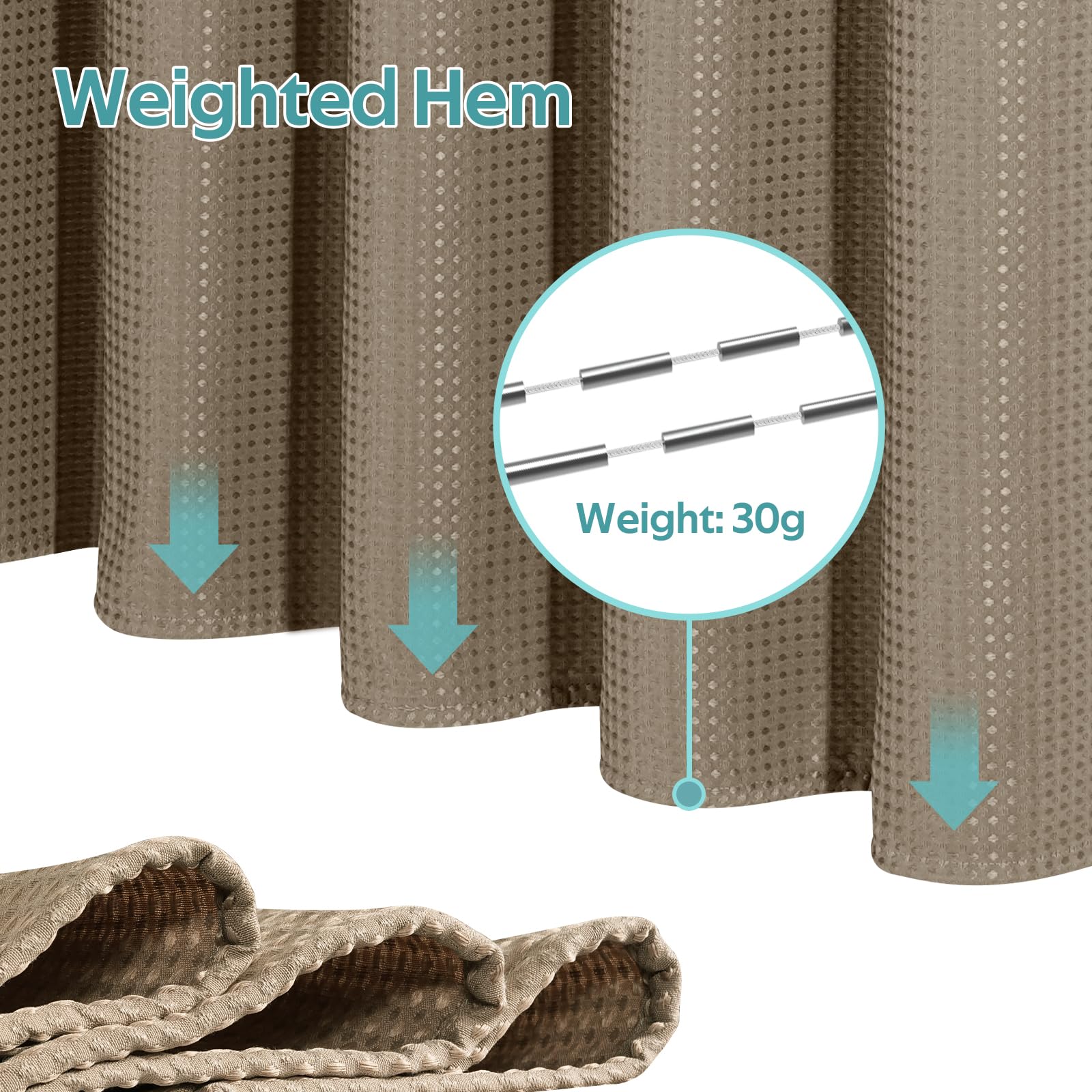 Vipfree 3 in 1 Shower Curtain Set 37