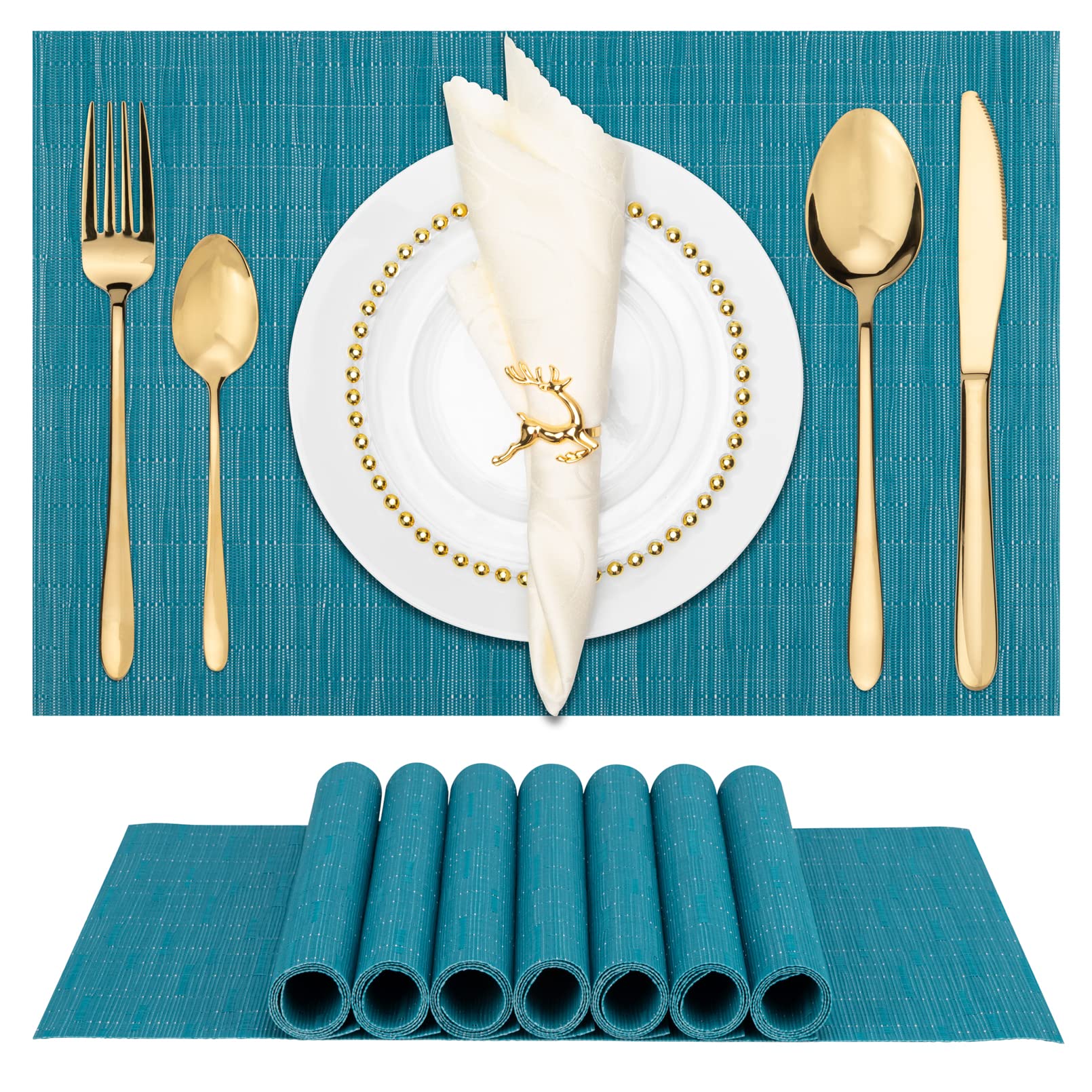 Winknowl Woven Vinyl Placemats Set of 8