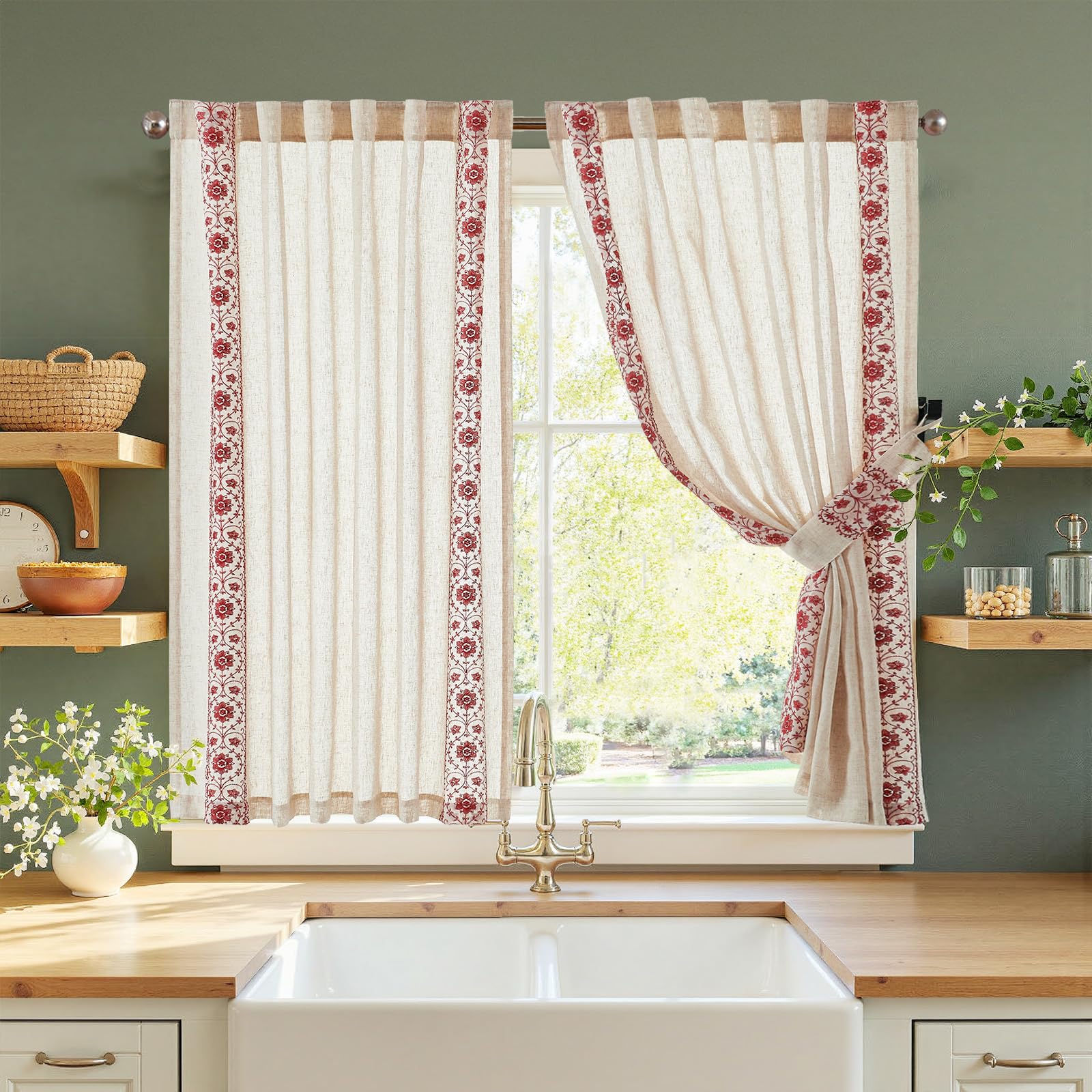 jinchan Embroidered Boho Curtains
