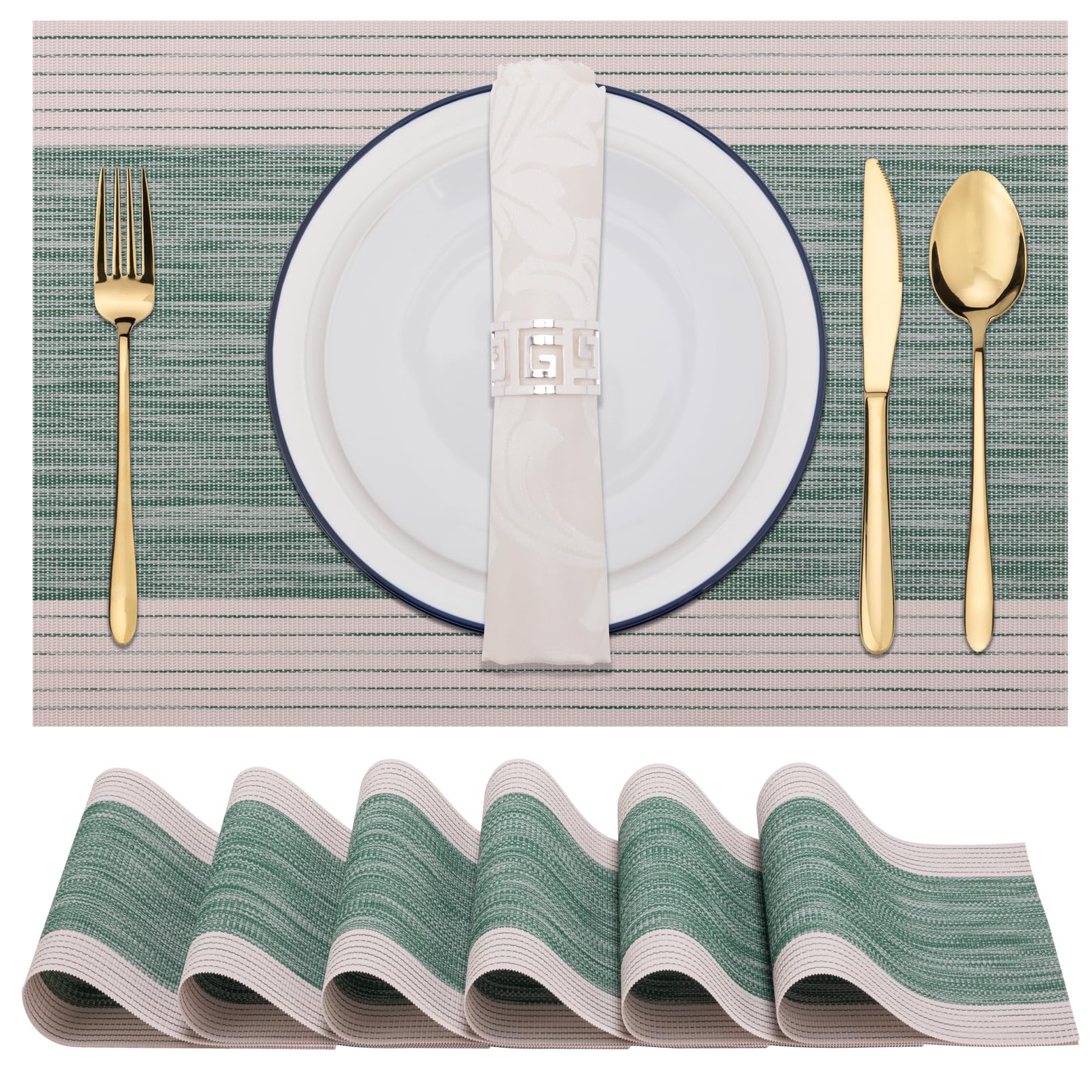 Winknowl Woven Vinyl Placemats Set of 8