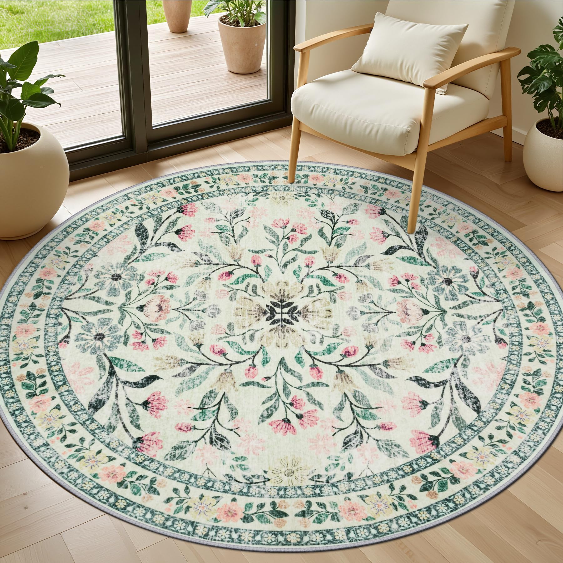 Vintage Boho Washable Area Rug