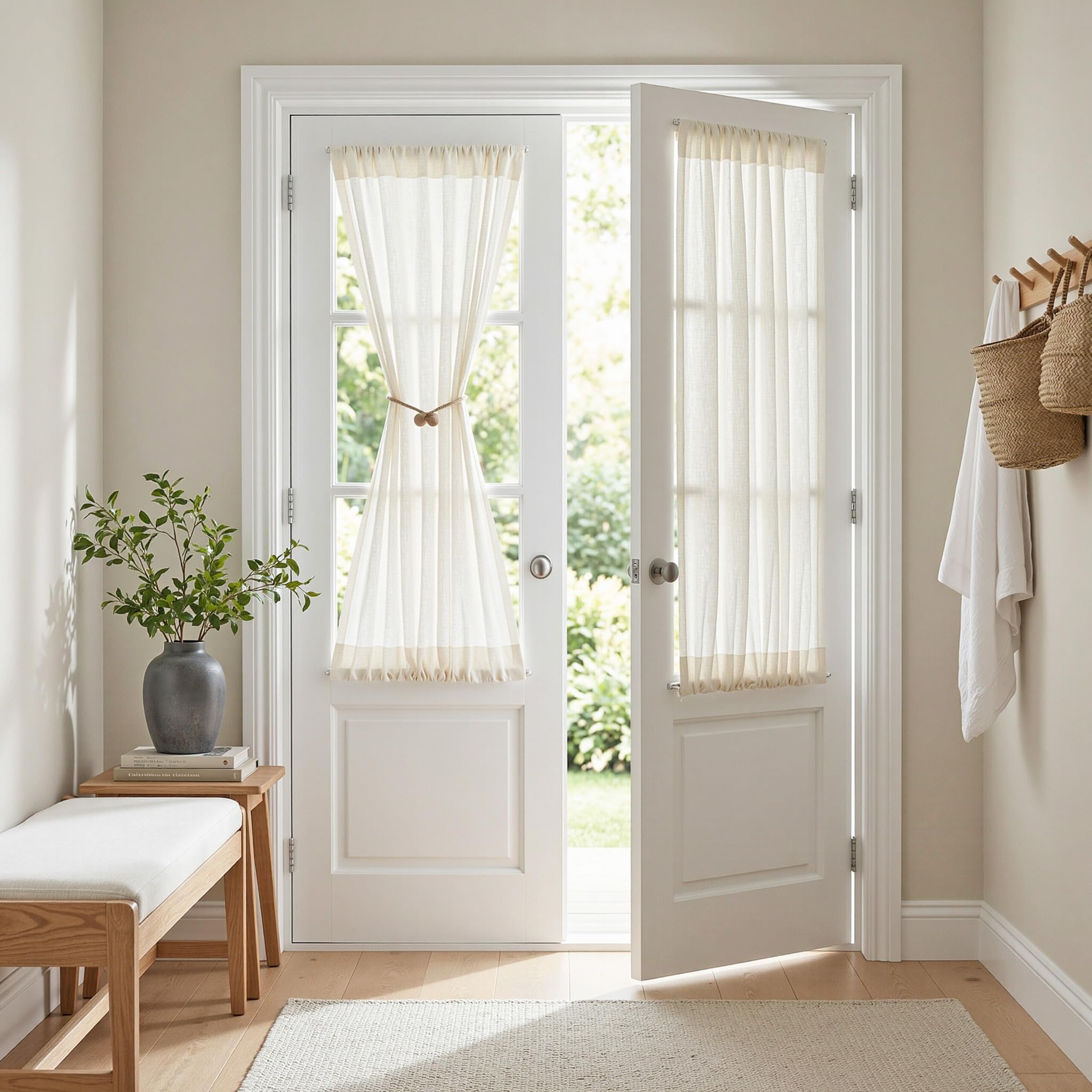 MYSKY HOME Semi Sheer Boho Curtains