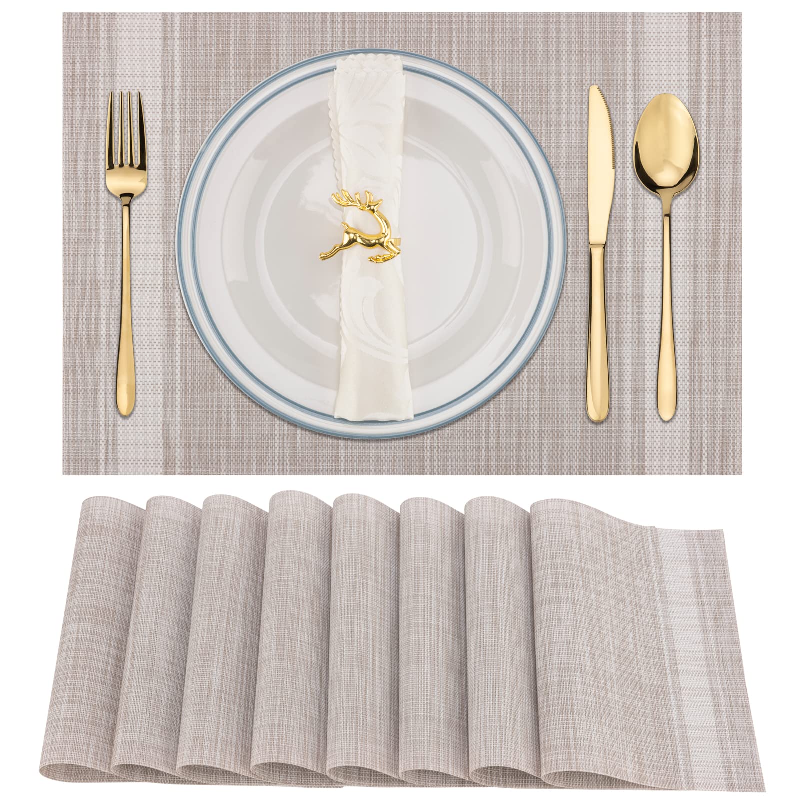 Winknowl Woven Vinyl Placemats Set of 8