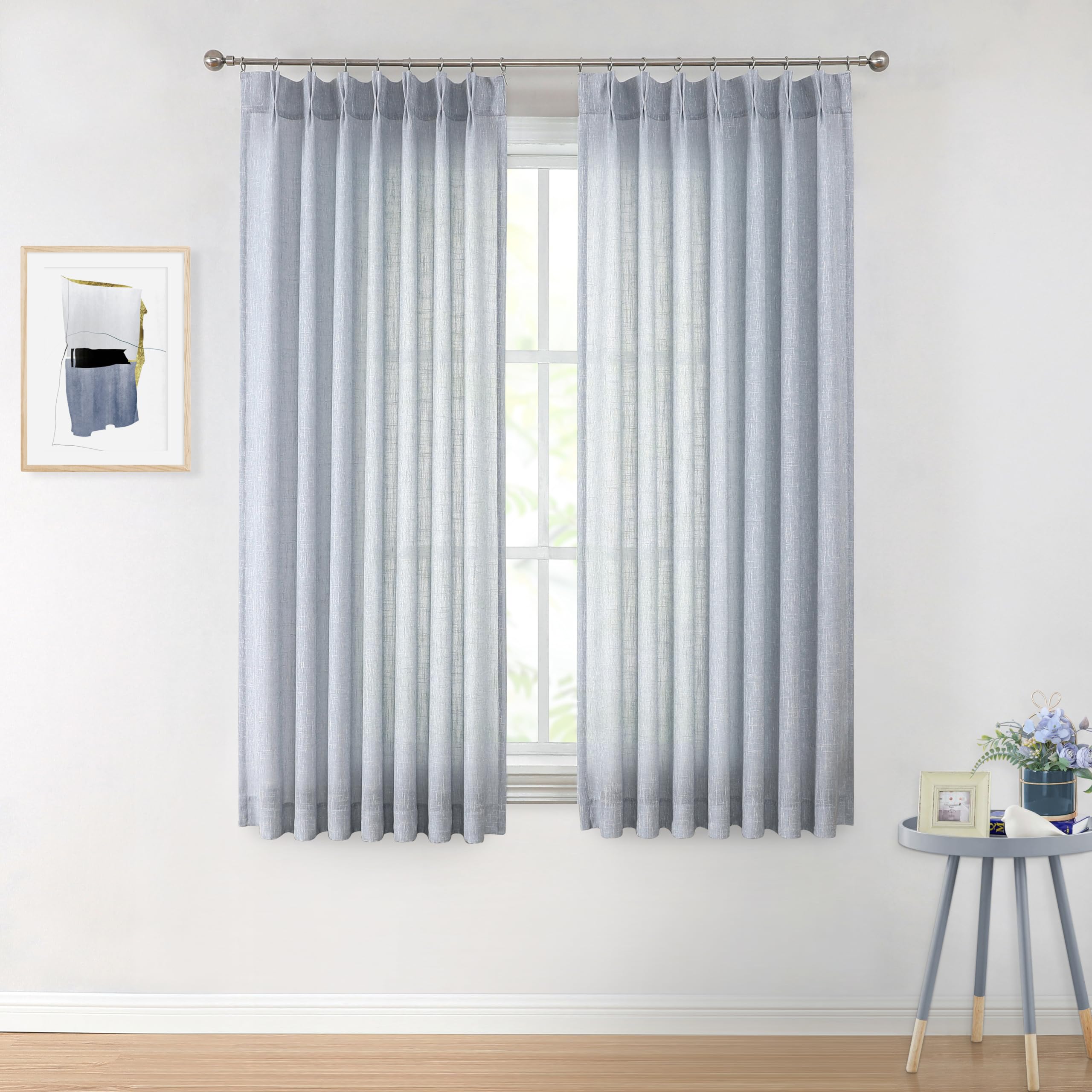 Vision Home Pinch Pleated Sheer Curtains