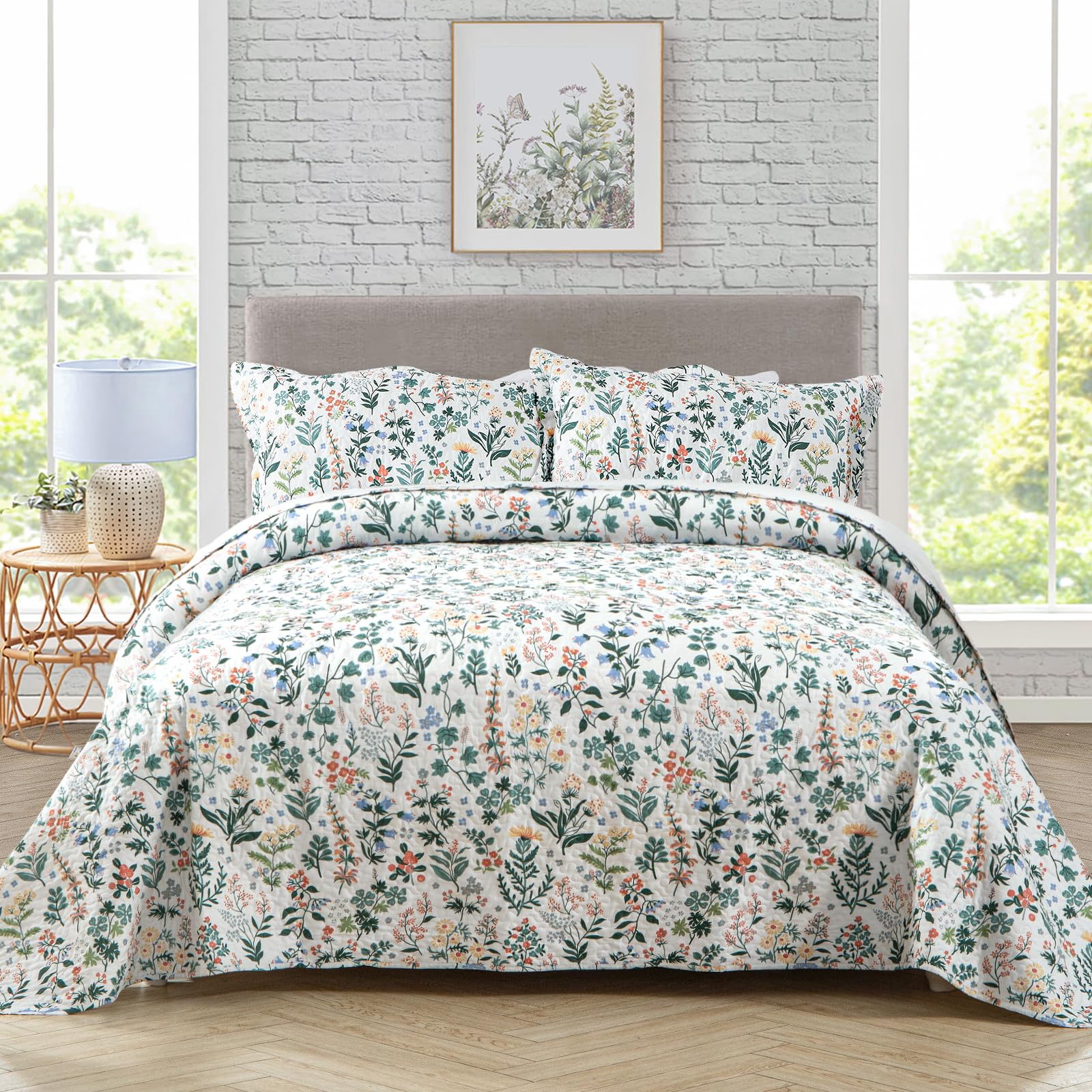 Travan Floral Quilt Set 3-Piece