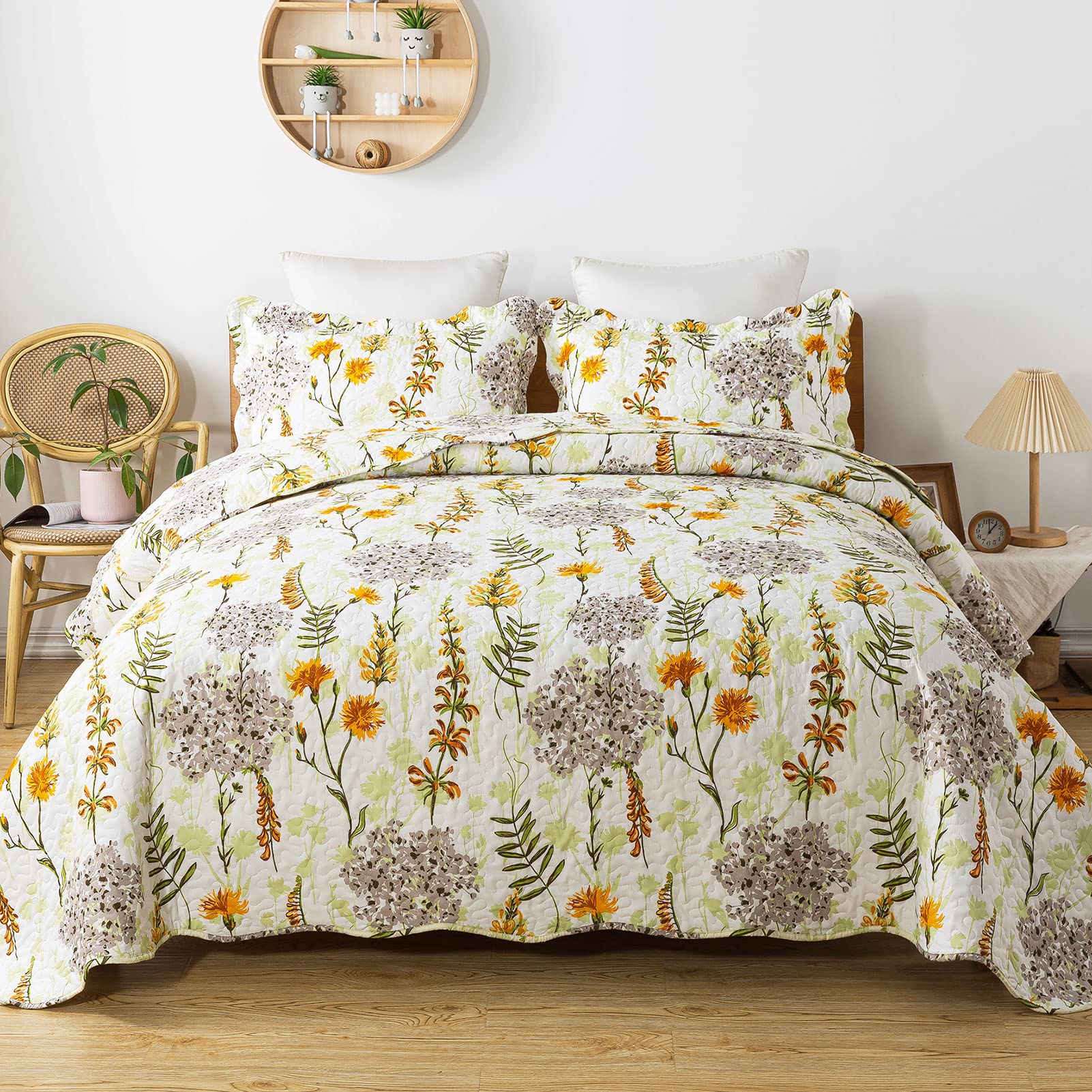 Travan Floral Quilt Set 3-Piece