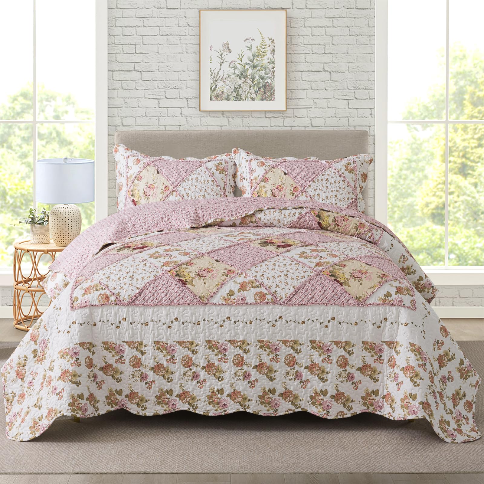 Travan Floral Quilt Set 3-Piece