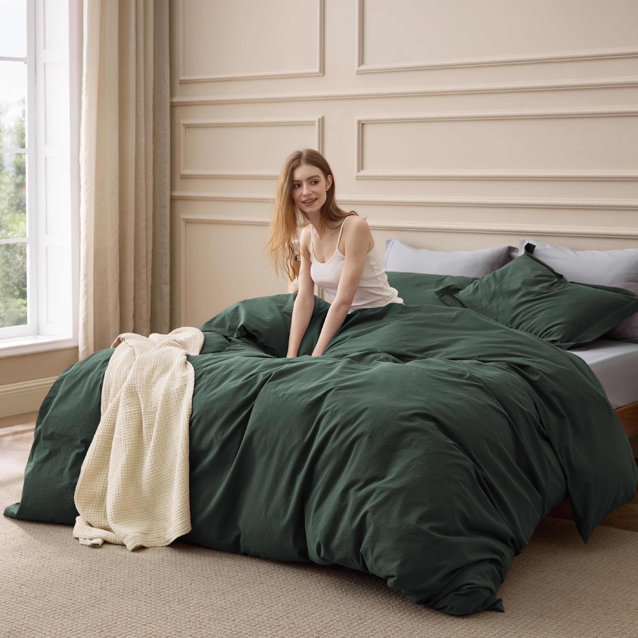 Bedsure Washed Cotton Duvet Cover