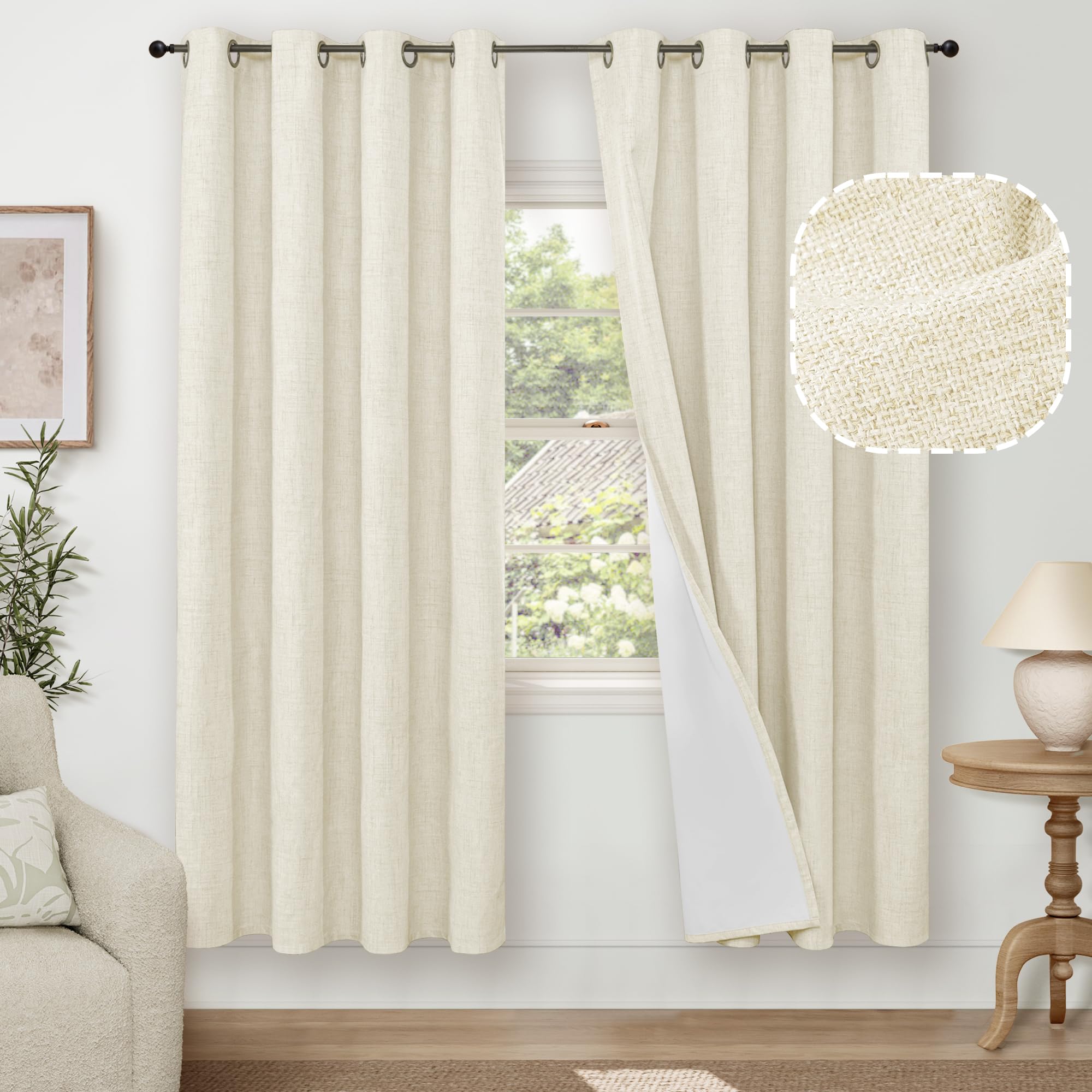 Lajode Textured Linen Blackout Curtains