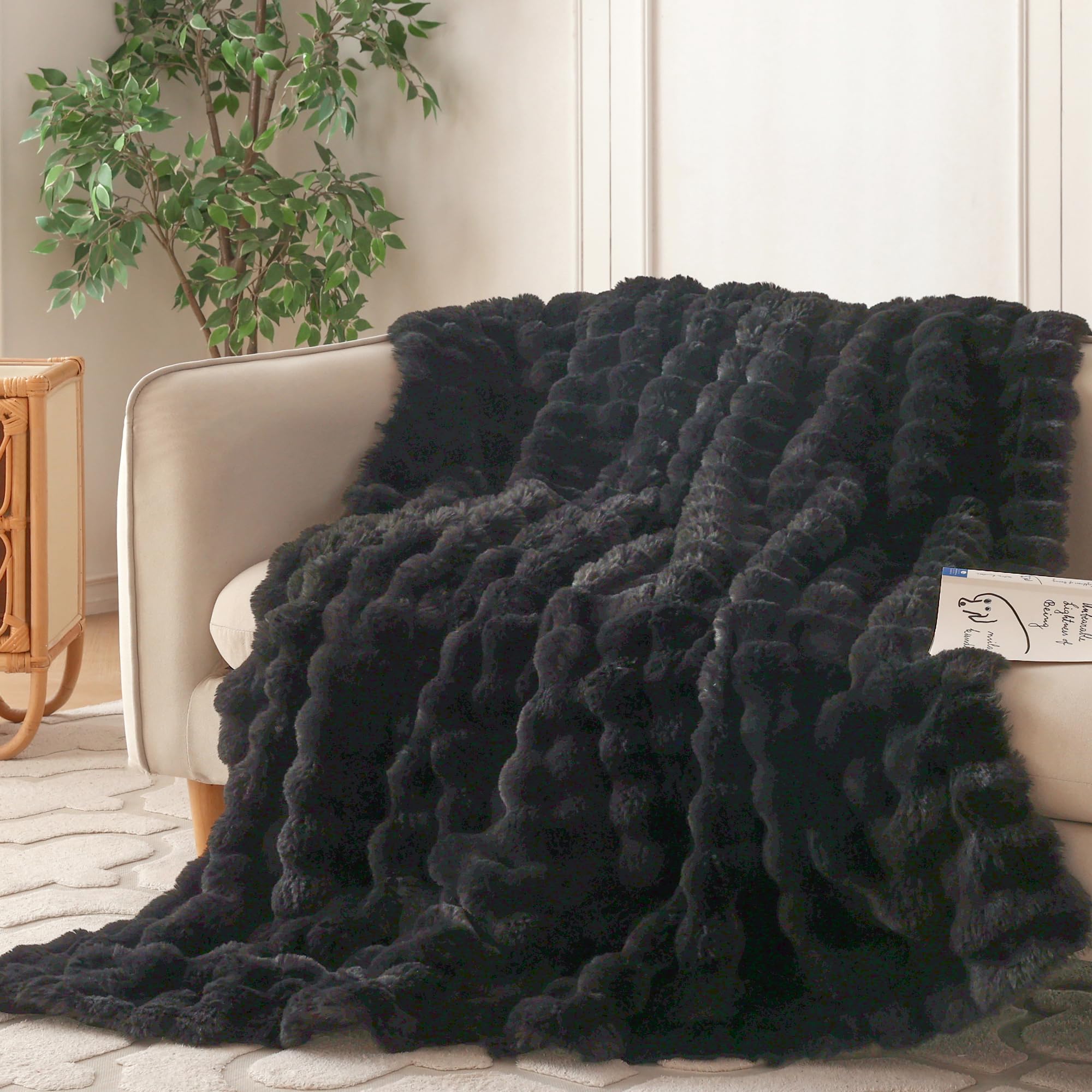 COOVA Faux Fur Throw Blanket
