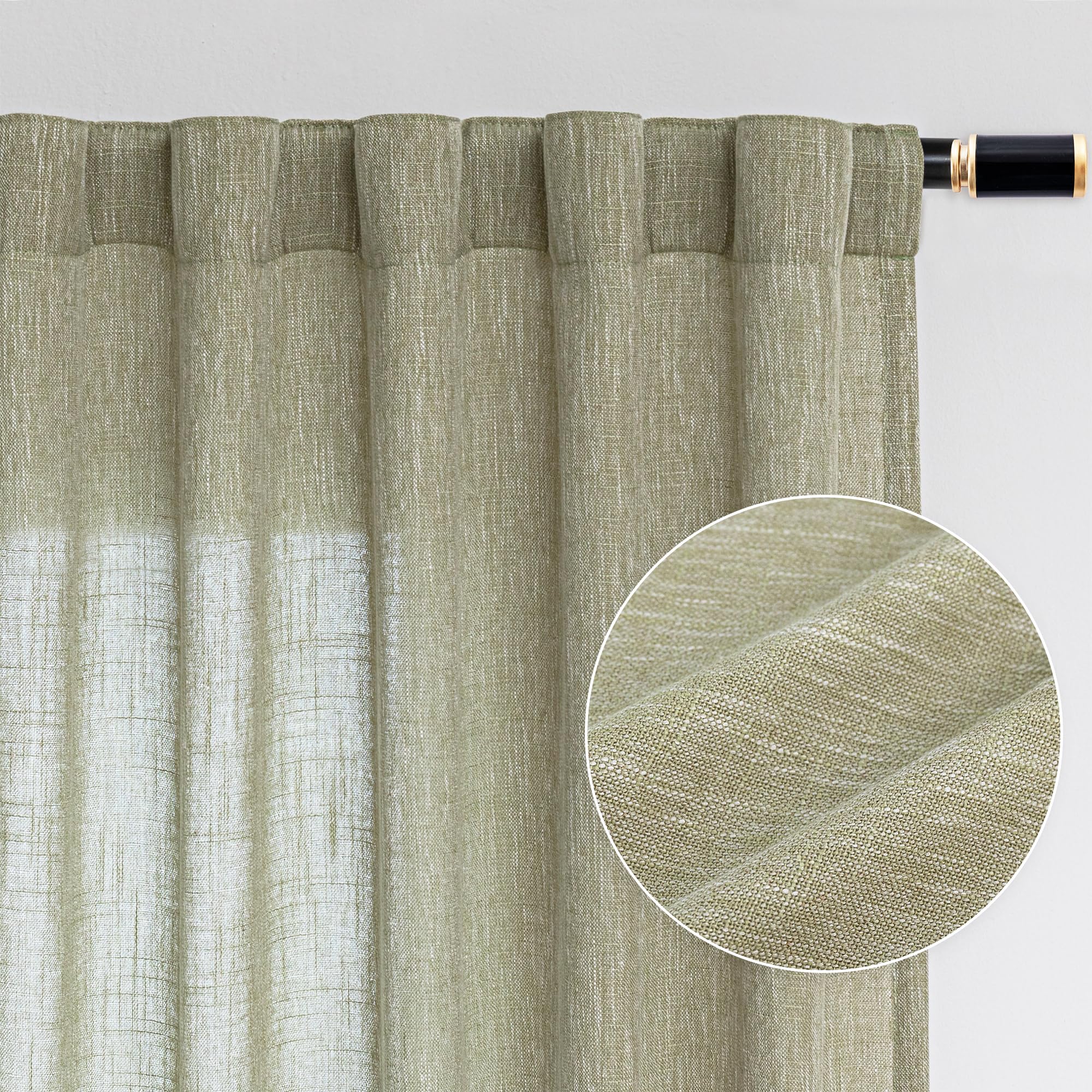 MYSKY HOME Semi Sheer Boho Curtains