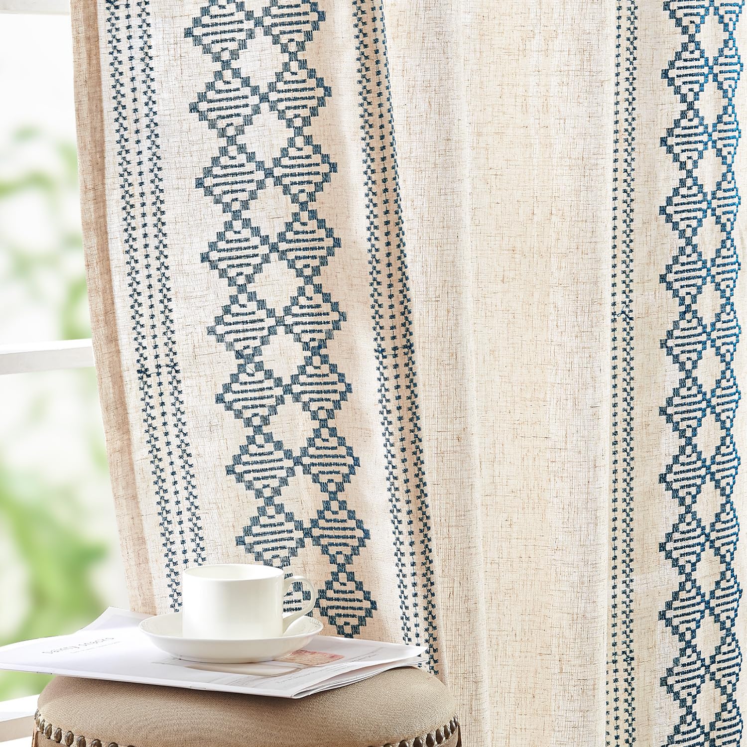 jinchan Embroidered Boho Curtains