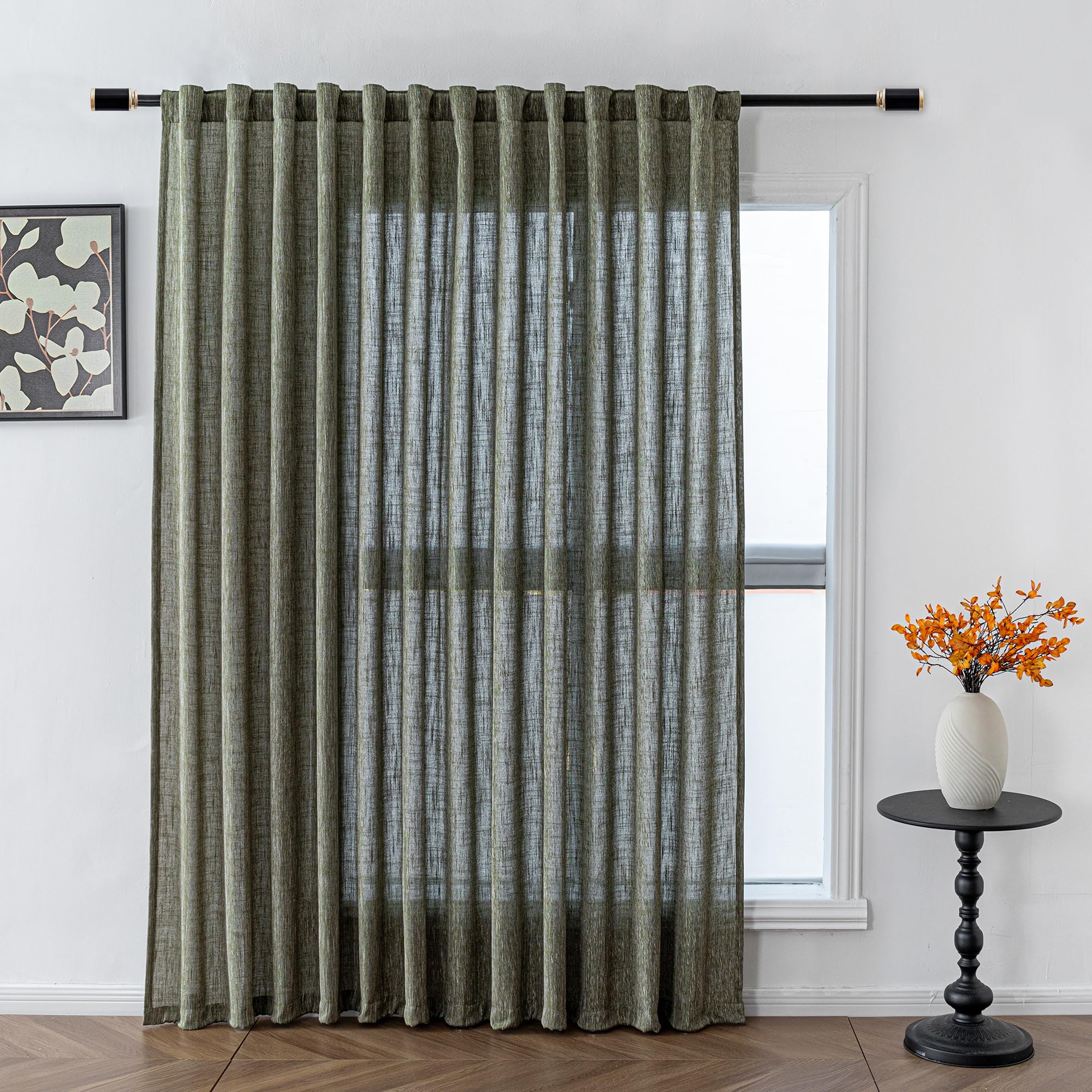 MYSKY HOME Semi Sheer Boho Curtains