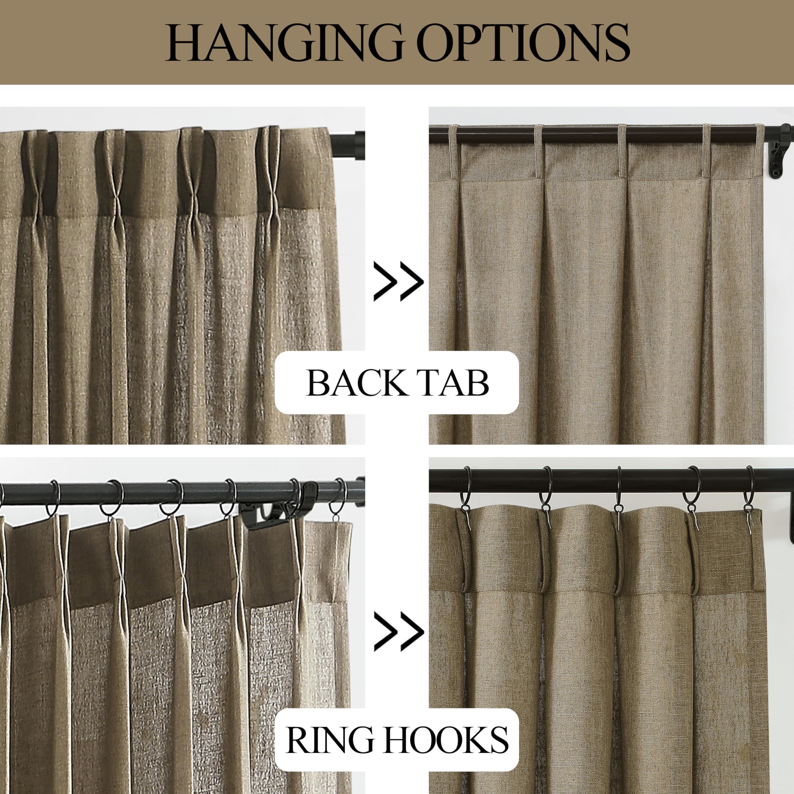 Vision Home Pinch Pleated Sheer Curtains