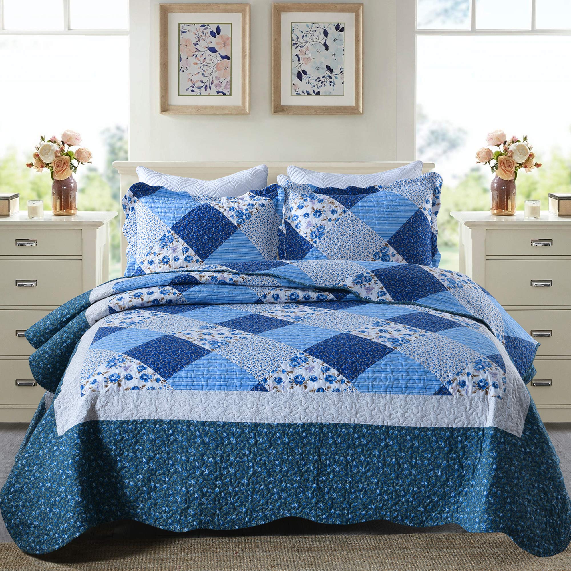 Travan Floral Quilt Set 3-Piece