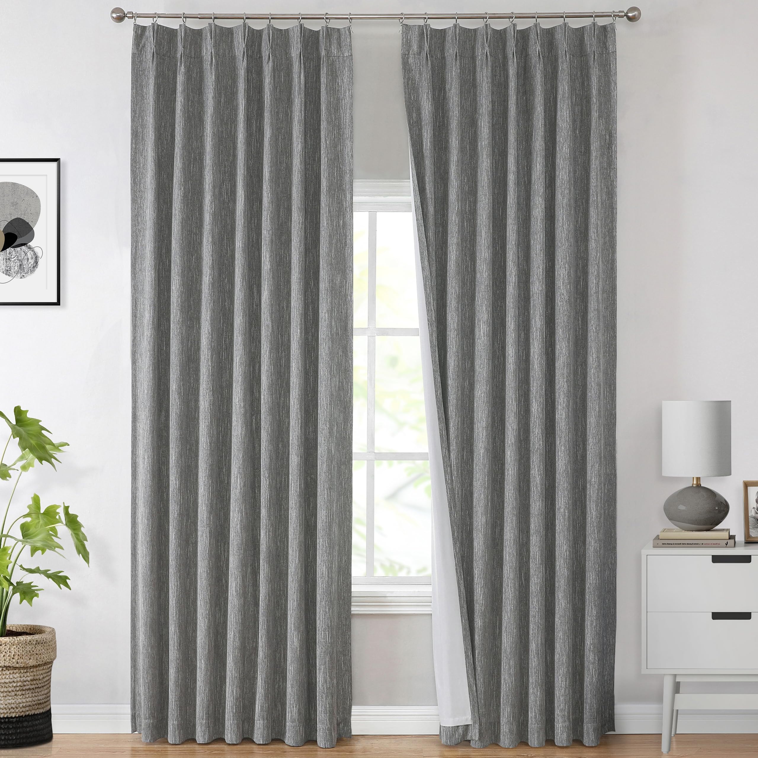 Vision Home Pinch Pleated Blackout Curtain 2 Panels