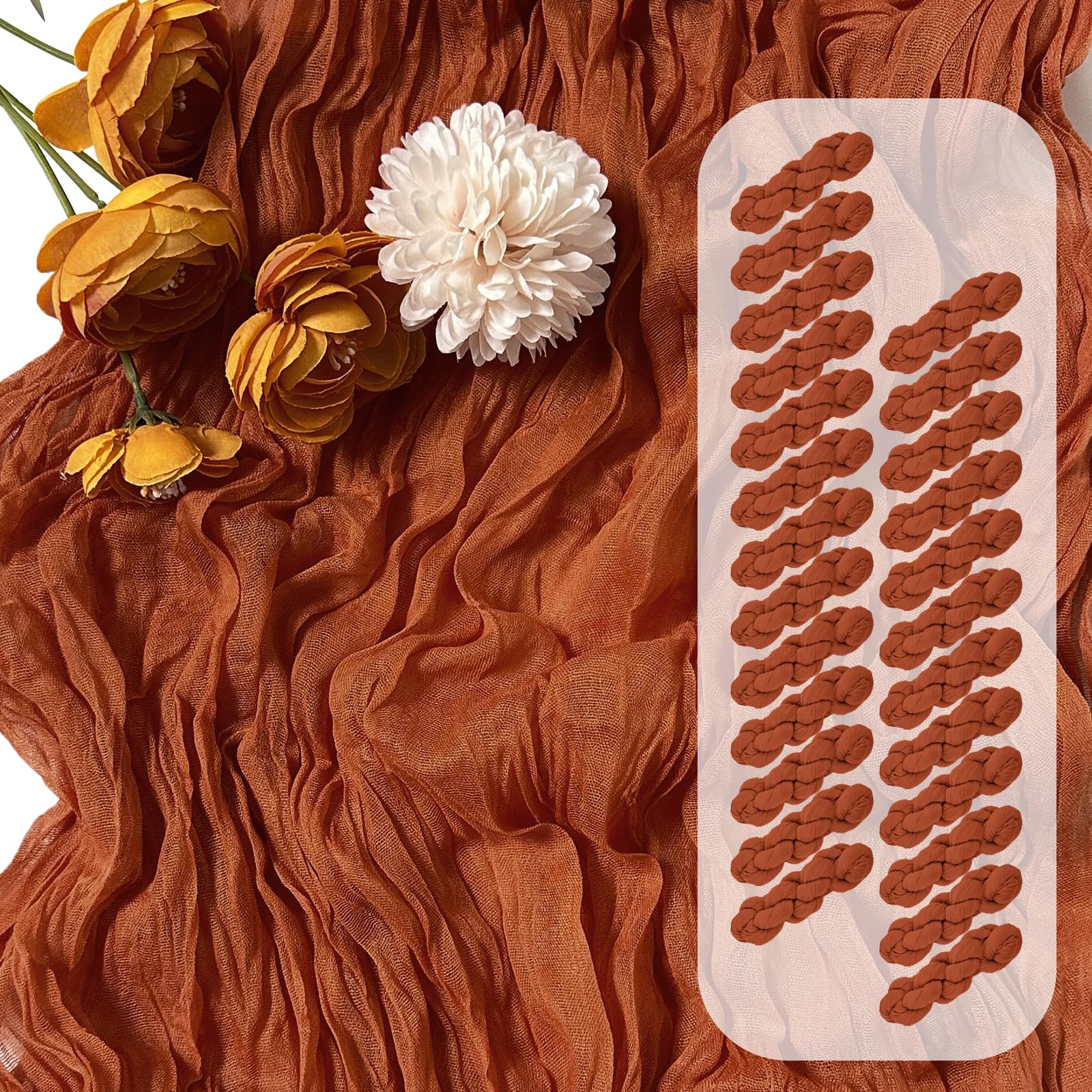 FANTEKE Cheesecloth Table Runner