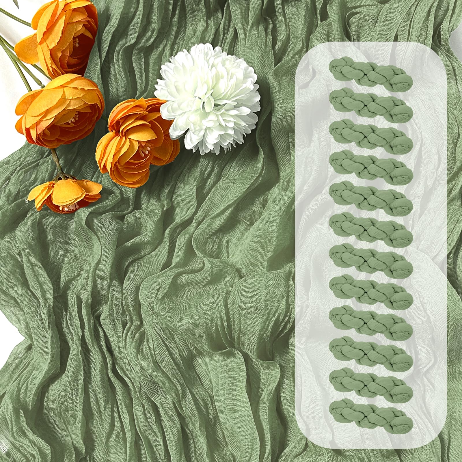 FANTEKE Cheesecloth Table Runner