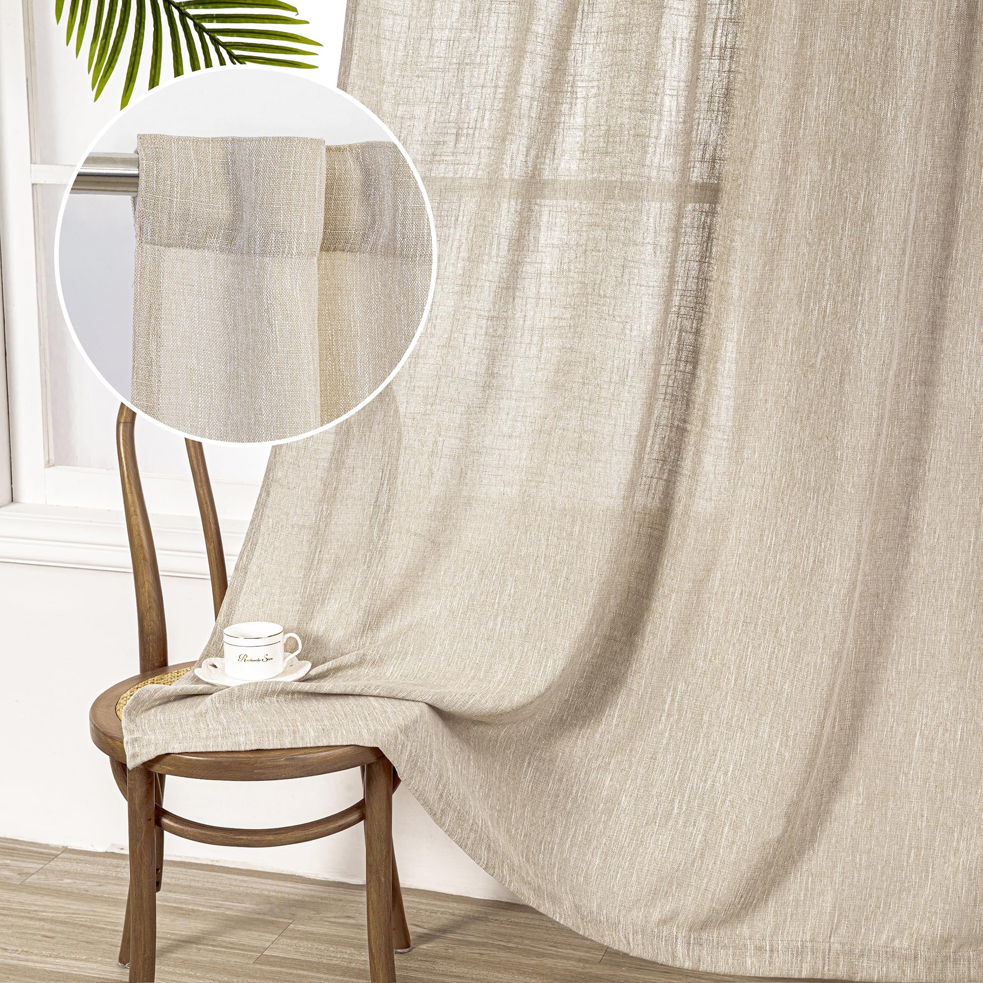 MYSKY HOME Semi Sheer Boho Curtains