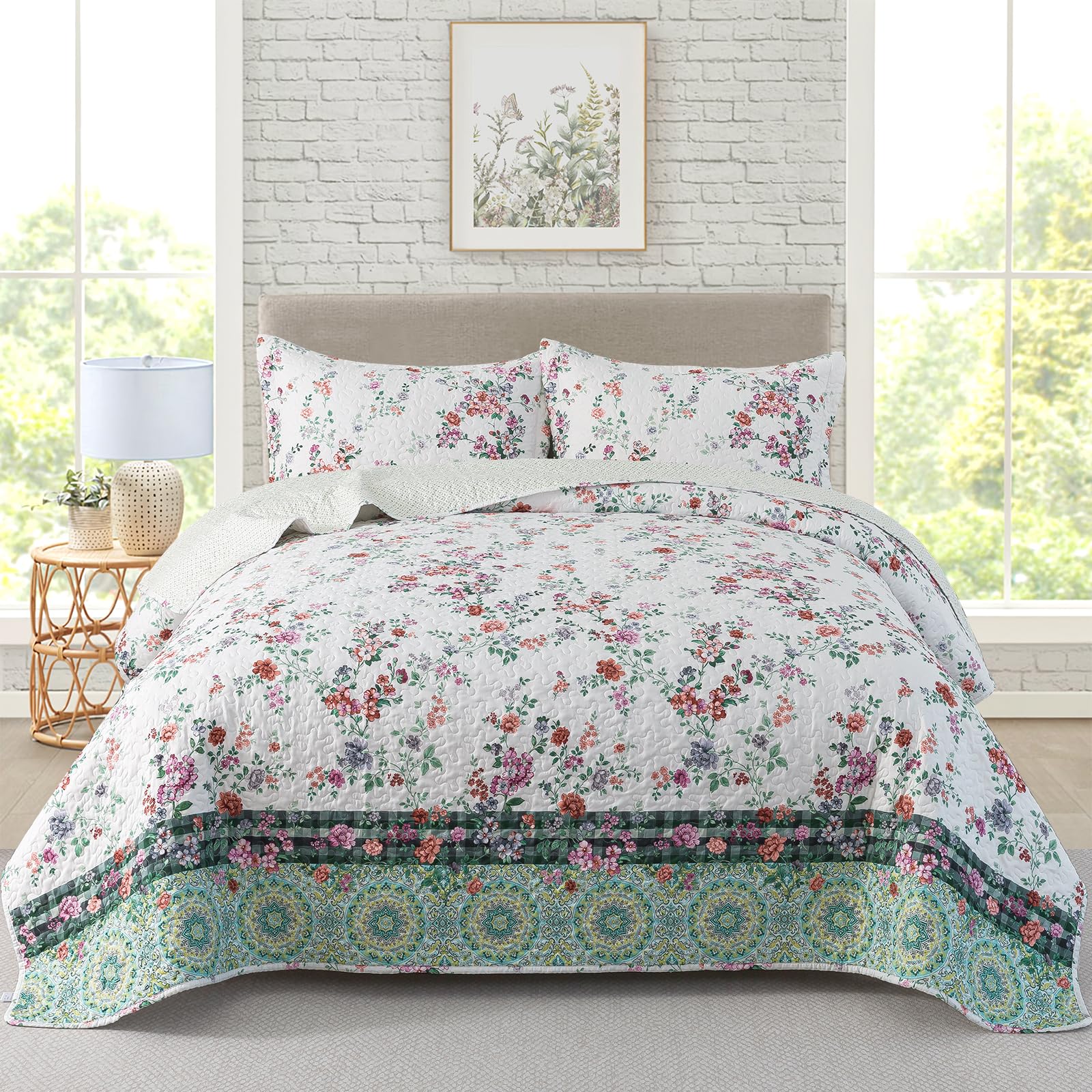 Travan Floral Quilt Set 3-Piece