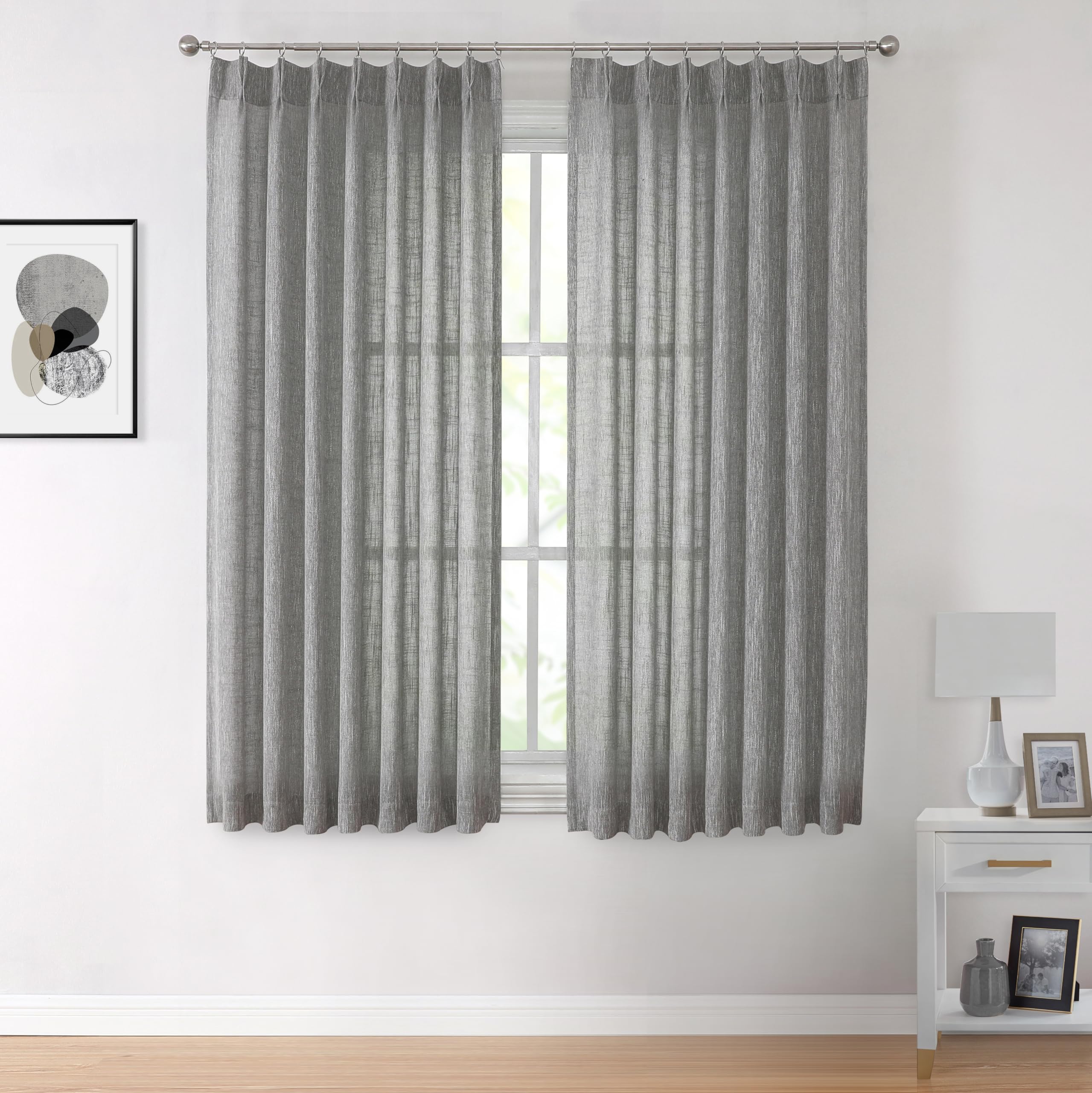 Vision Home Pinch Pleated Sheer Curtains